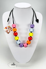 Zsiska - Colourful Beads 12 Bead Spectrum Resin Necklace ( 40101390400Q12 )