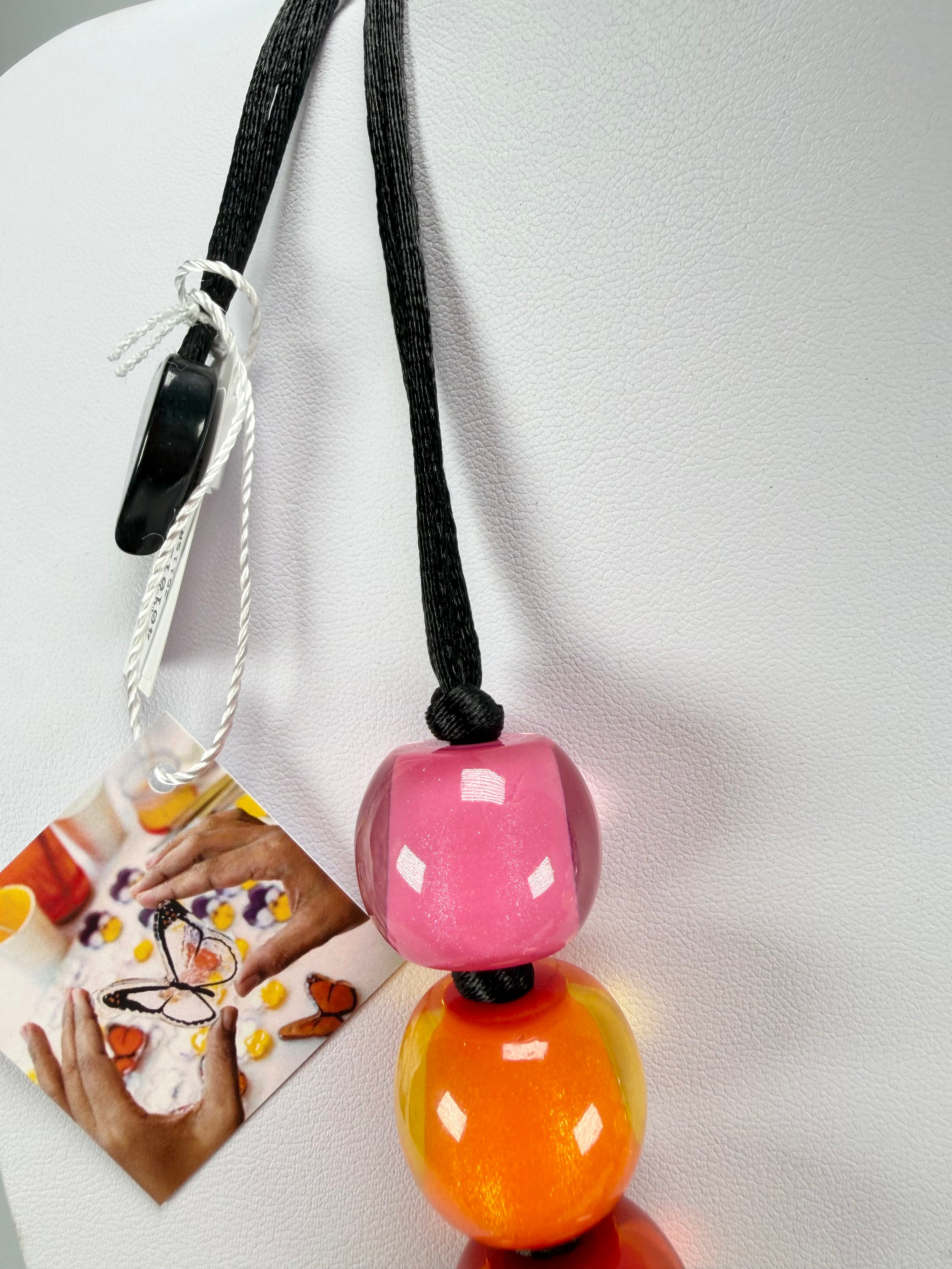 Zsiska - Colourful Beads 12 Bead Spectrum Resin Necklace ( 40101390400Q12 )