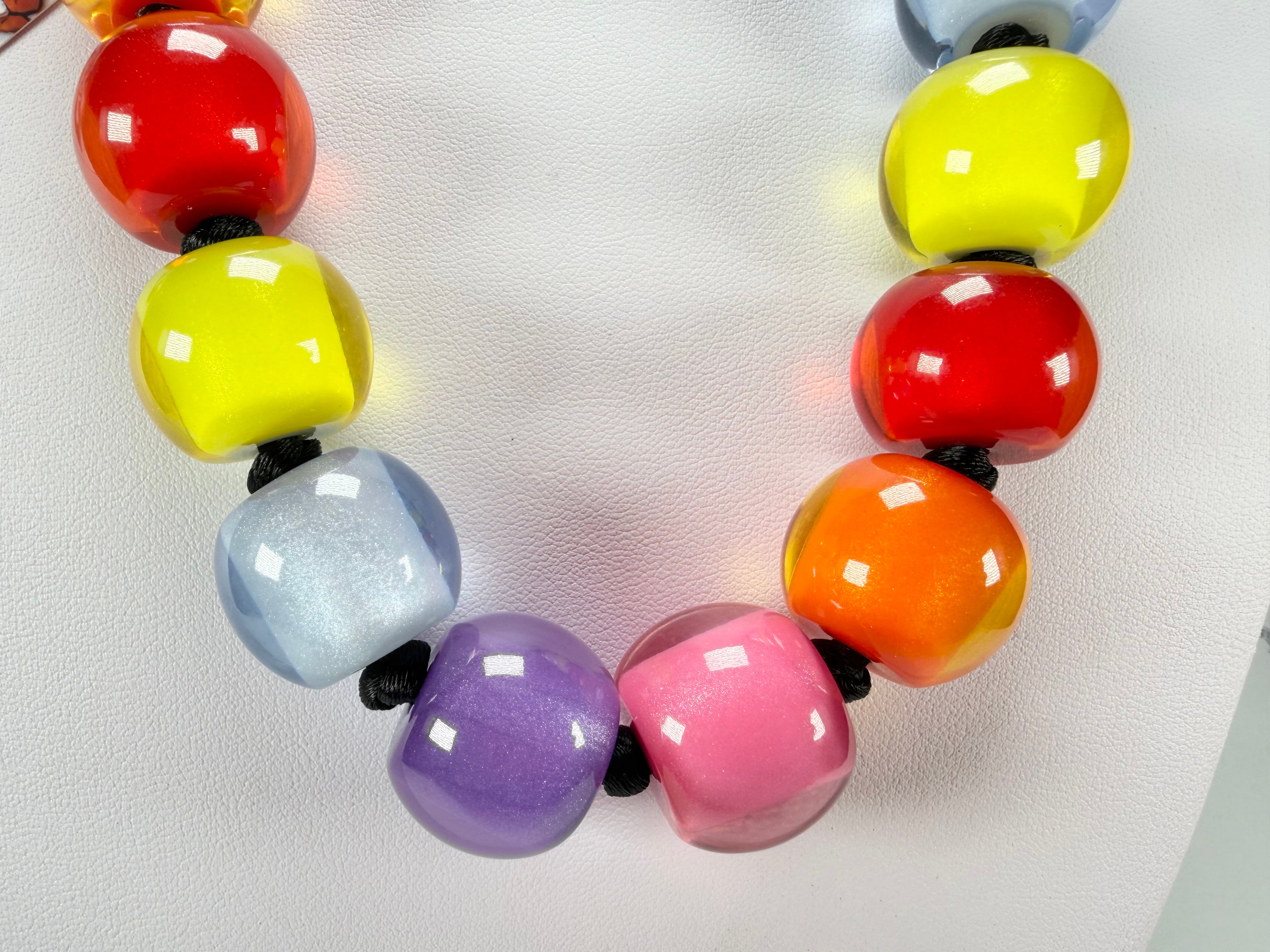 Zsiska - Colourful Beads 12 Bead Spectrum Resin Necklace ( 40101390400Q12 )