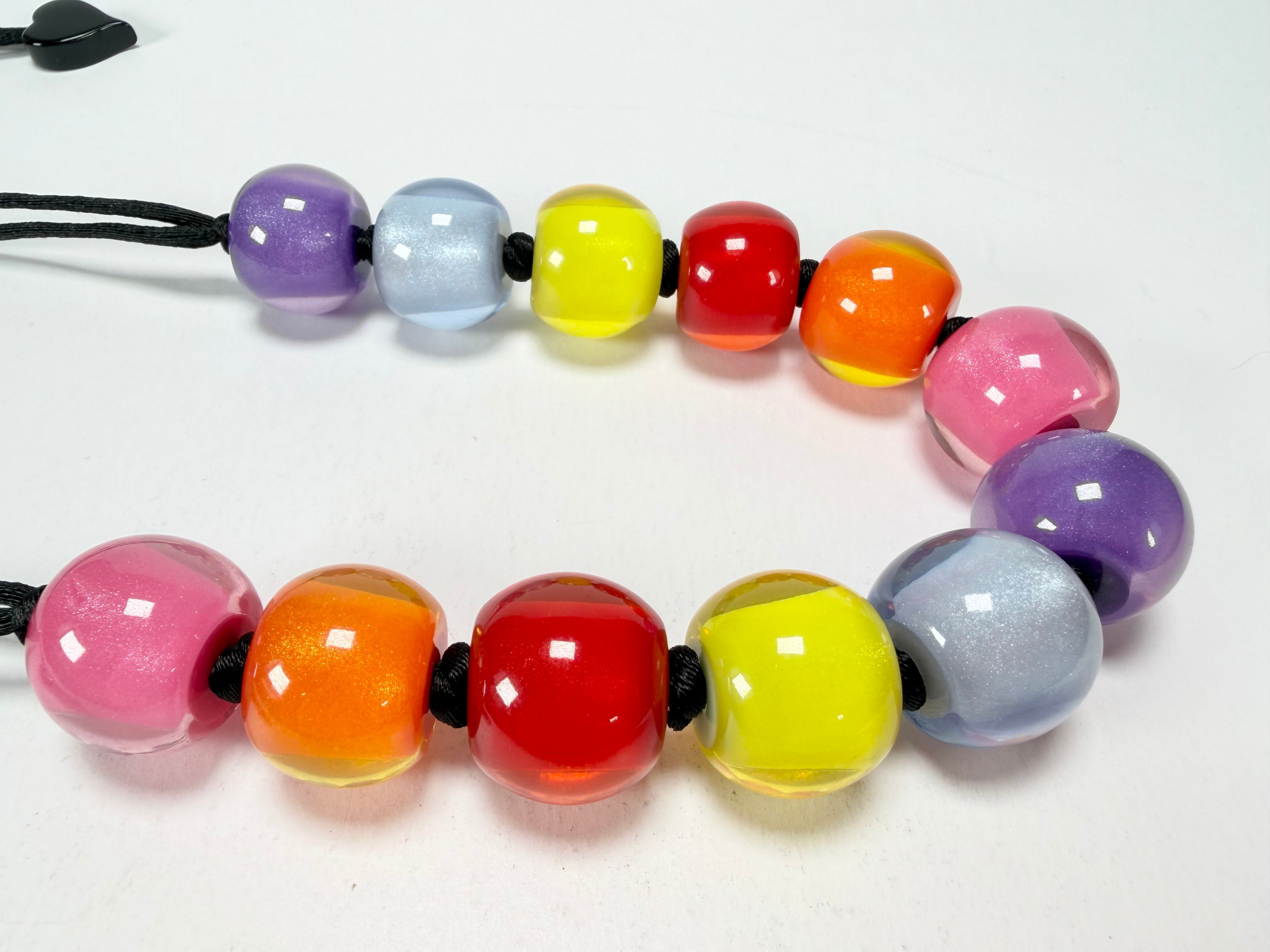 Zsiska - Colourful Beads 12 Bead Spectrum Resin Necklace ( 40101390400Q12 )