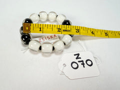 Zsiska - Colourful Beads Black & White 13 Small Bead Resin Bracelet ( 40103100958Q13 )