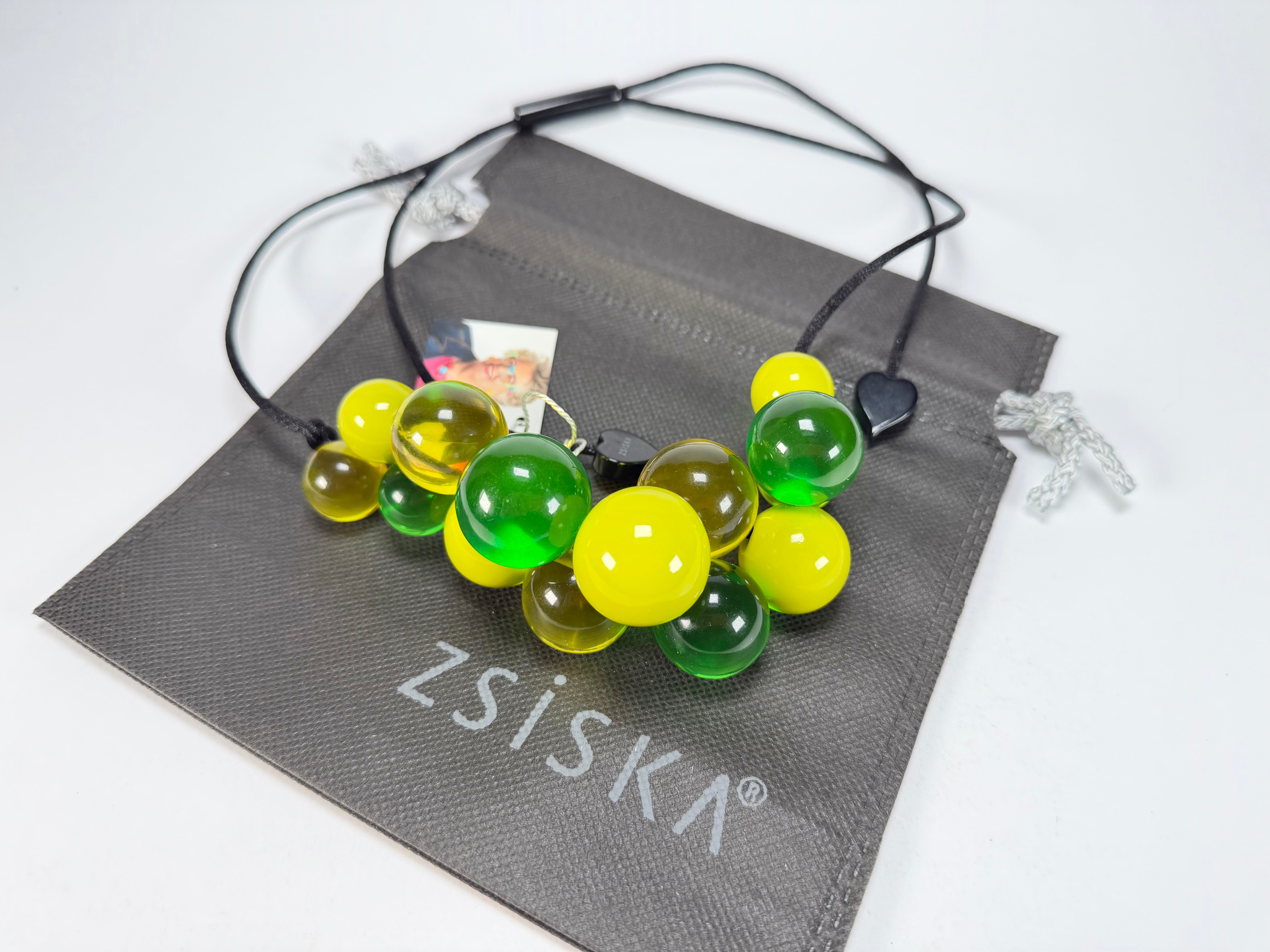 Zsiska - Baubles Yellow & Green Resin Necklace ( P230101BAU2Q15 )