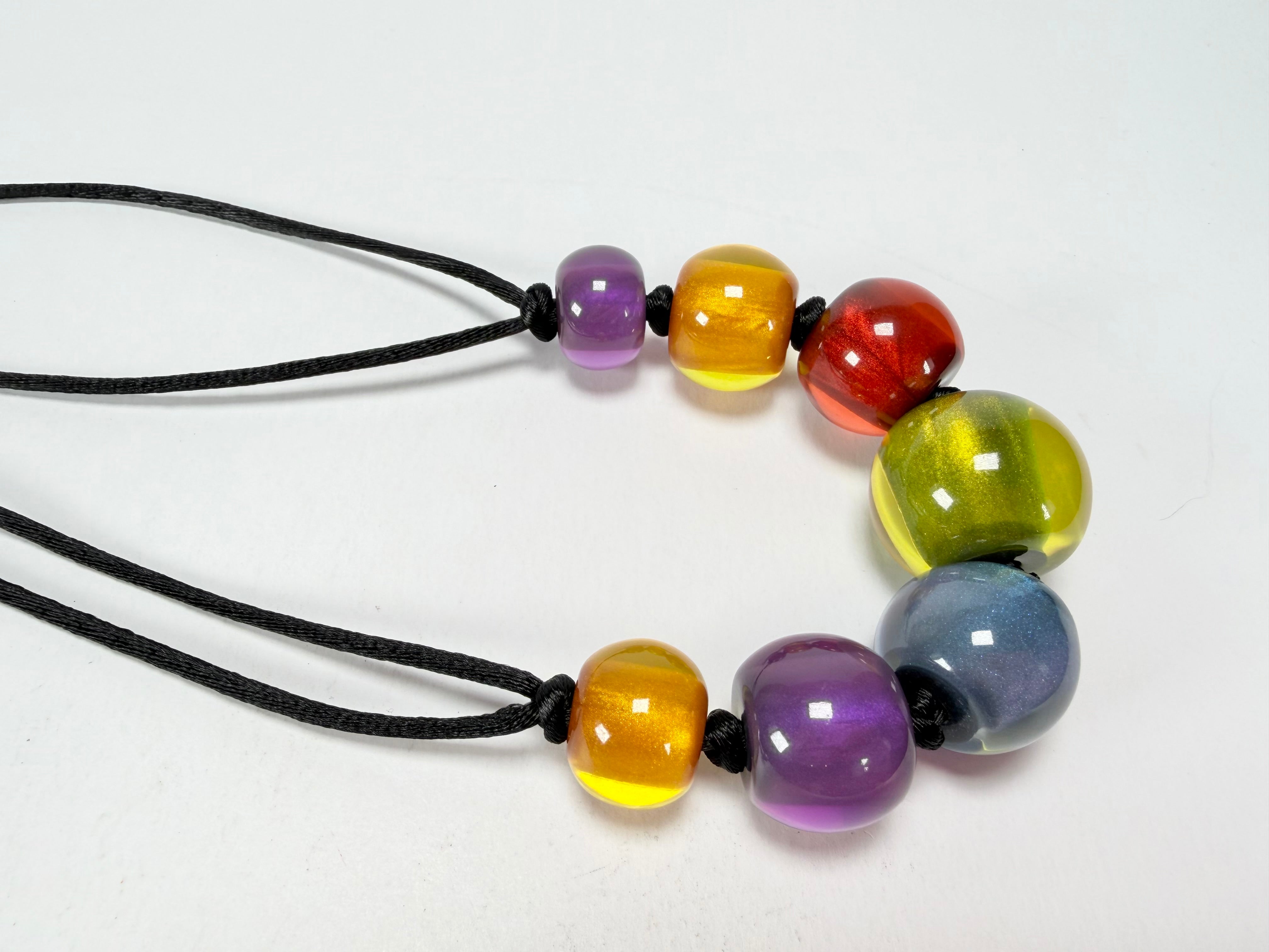 Zsiska - Colourful Beads 7 Bead New Spectrum Resin Necklace ( 40101470499Q07 )