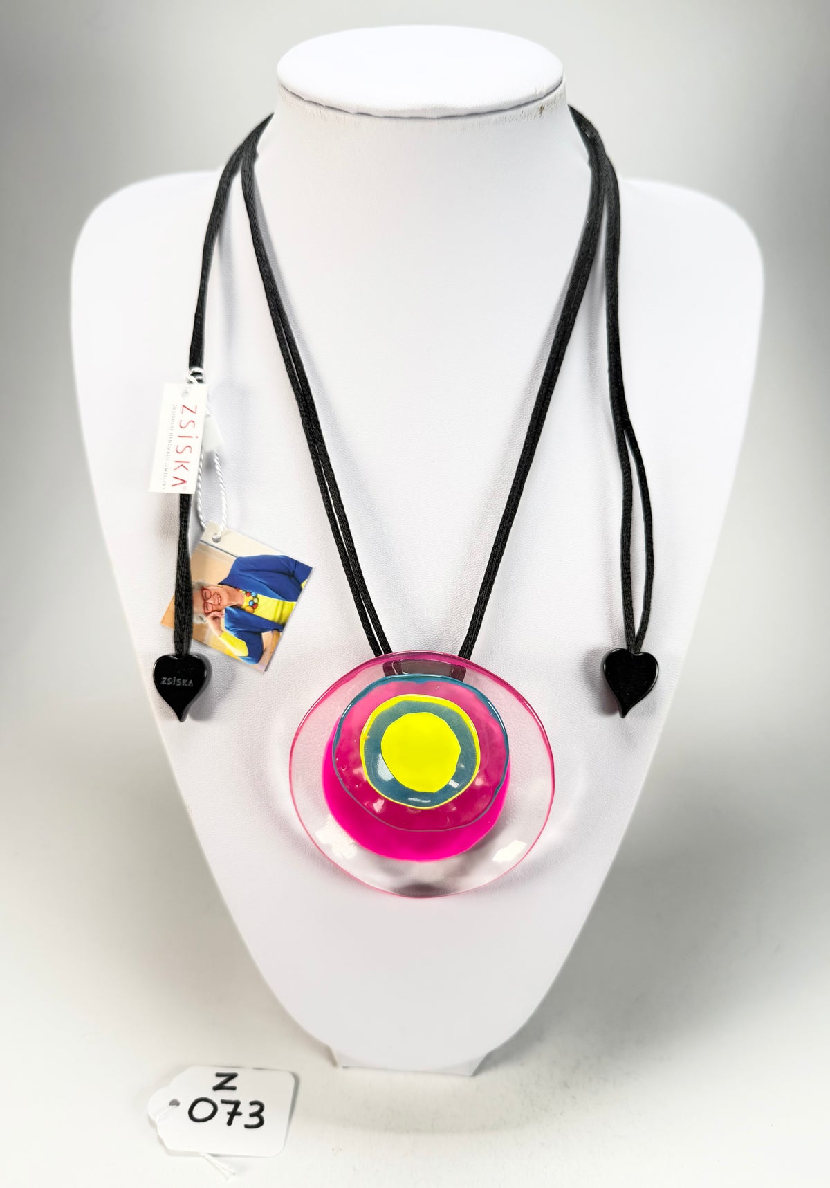 Zsiska - Flora "Prue Leith" Hot Pink Single Bead Resin Necklace ( P070201FLO1000 )