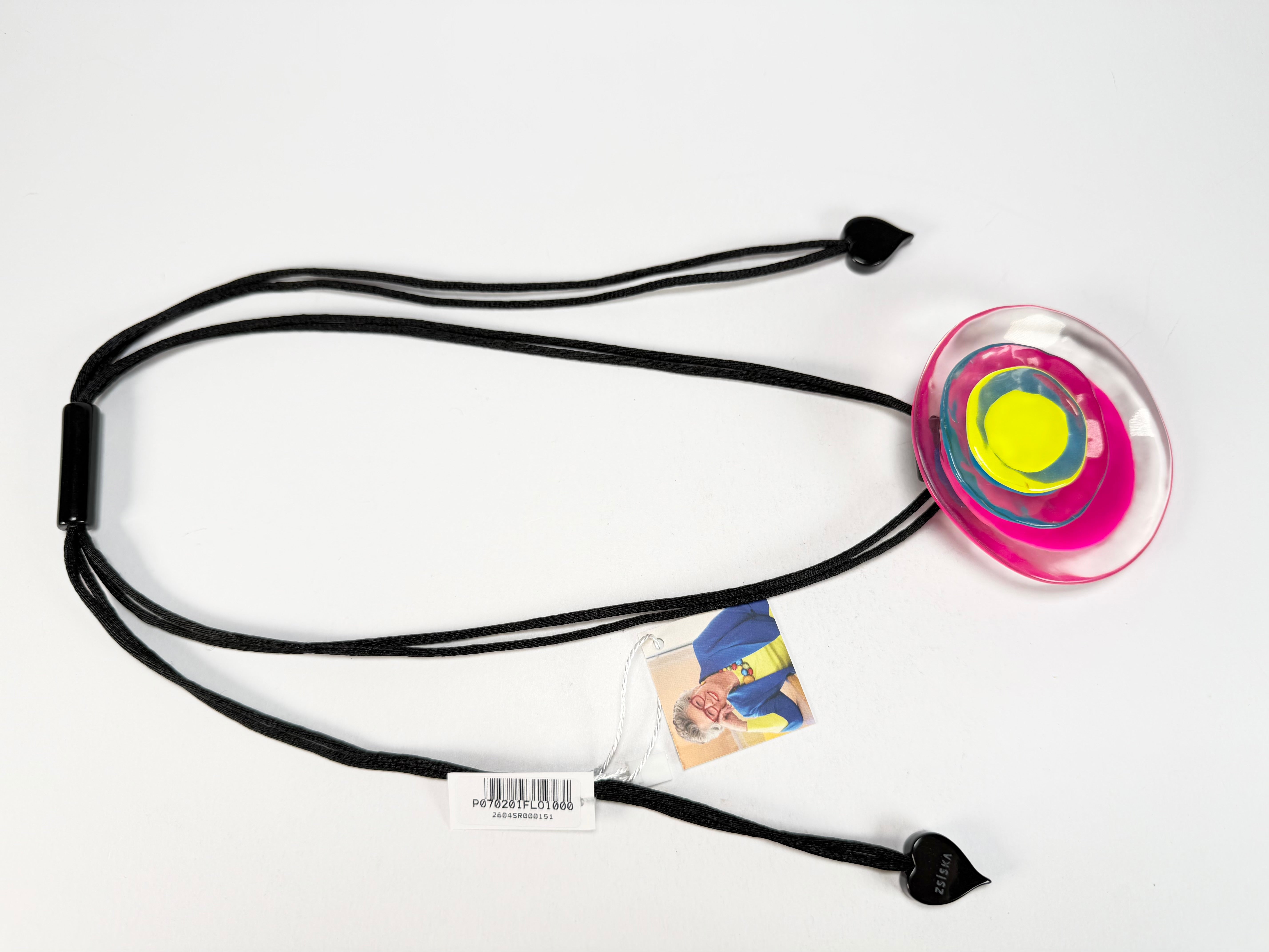 Zsiska - Flora "Prue Leith" Hot Pink Single Bead Resin Necklace ( P070201FLO1000 )