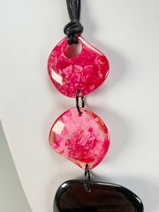 Zsiska - Bali 8 Bead Red Resin Necklace ( 7450101REDDQ08 )