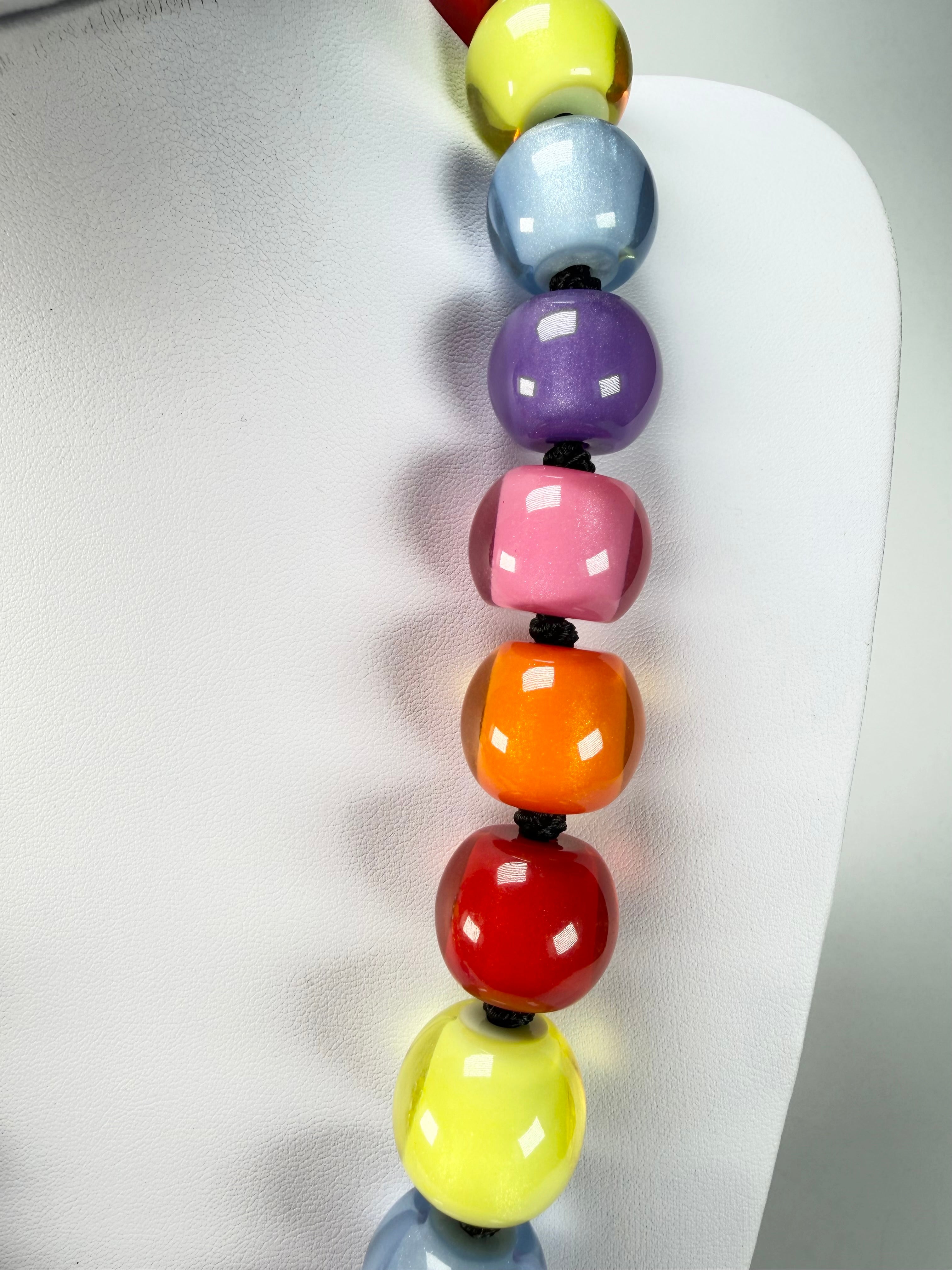 Zsiska - Colourful Beads 30 Medium Bead Spectrum Resin Necklace ( 40101170400Q30 )