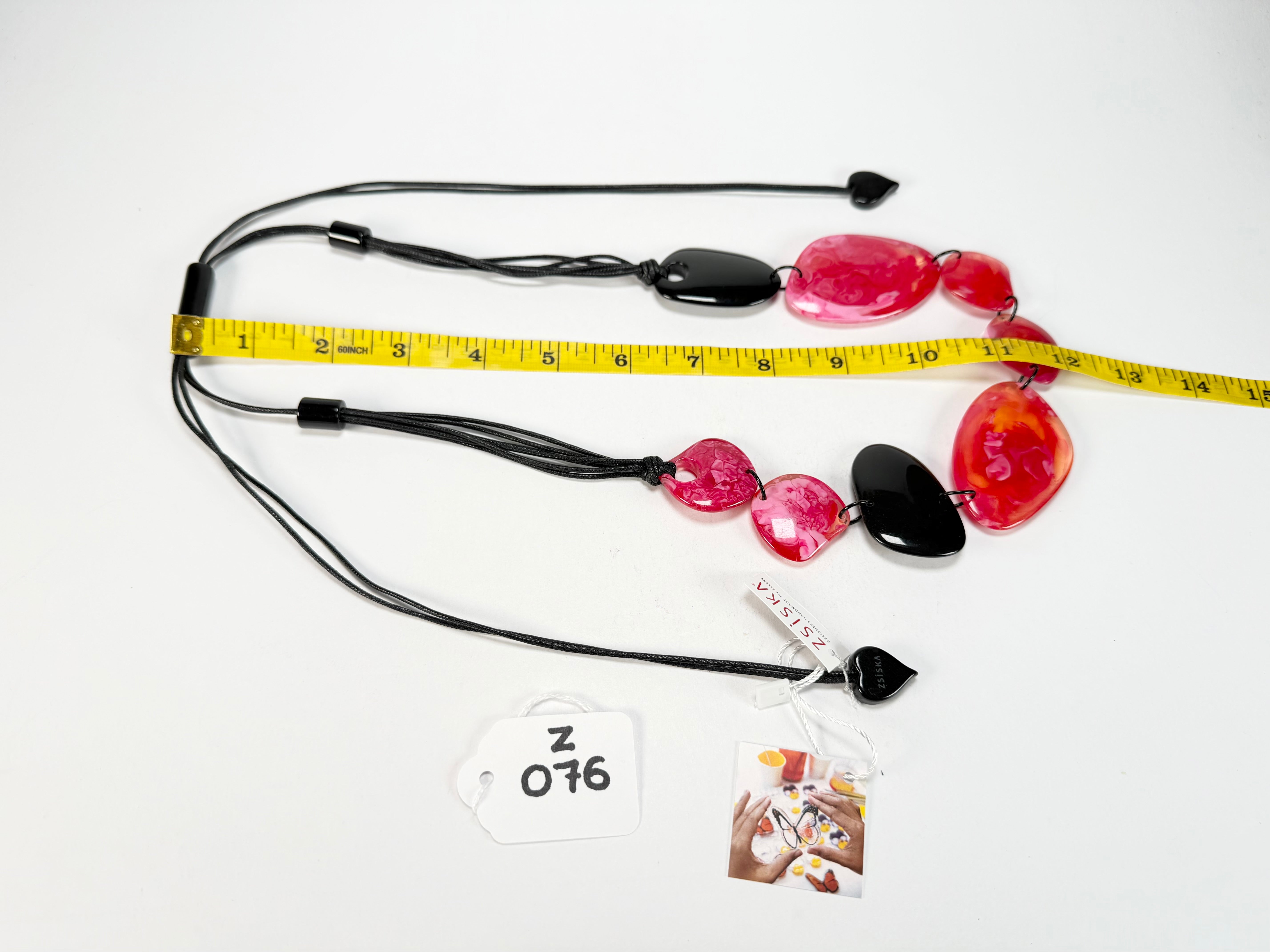 Zsiska - Bali 8 Bead Red Resin Necklace ( 7450101REDDQ08 )