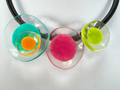 Zsiska - Flora "Prue Leith" Mix Colours 3 Bead Resin Necklace ( P070151MIXXQ03 )