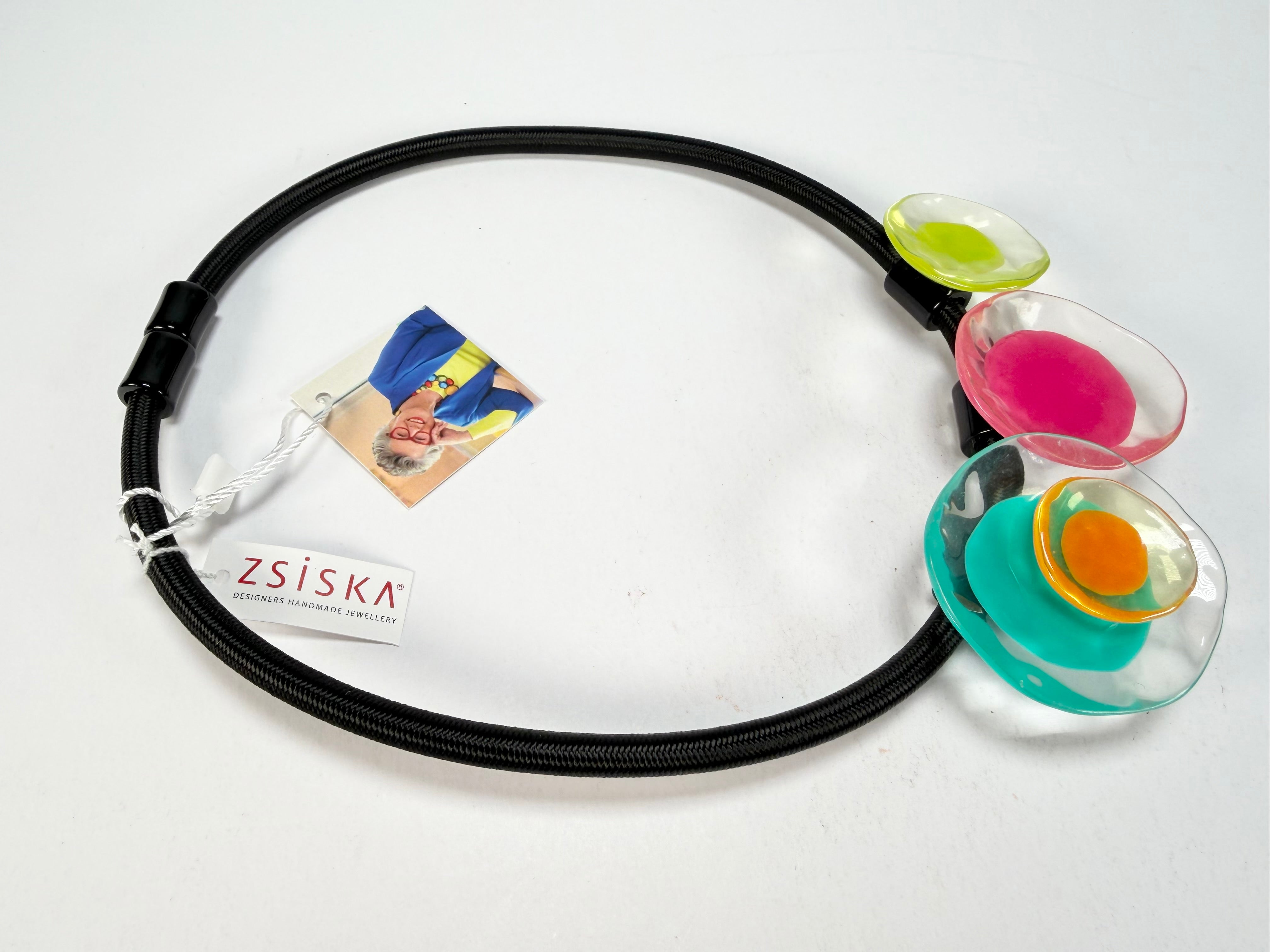 Zsiska - Flora "Prue Leith" Mix Colours 3 Bead Resin Necklace ( P070151MIXXQ03 )