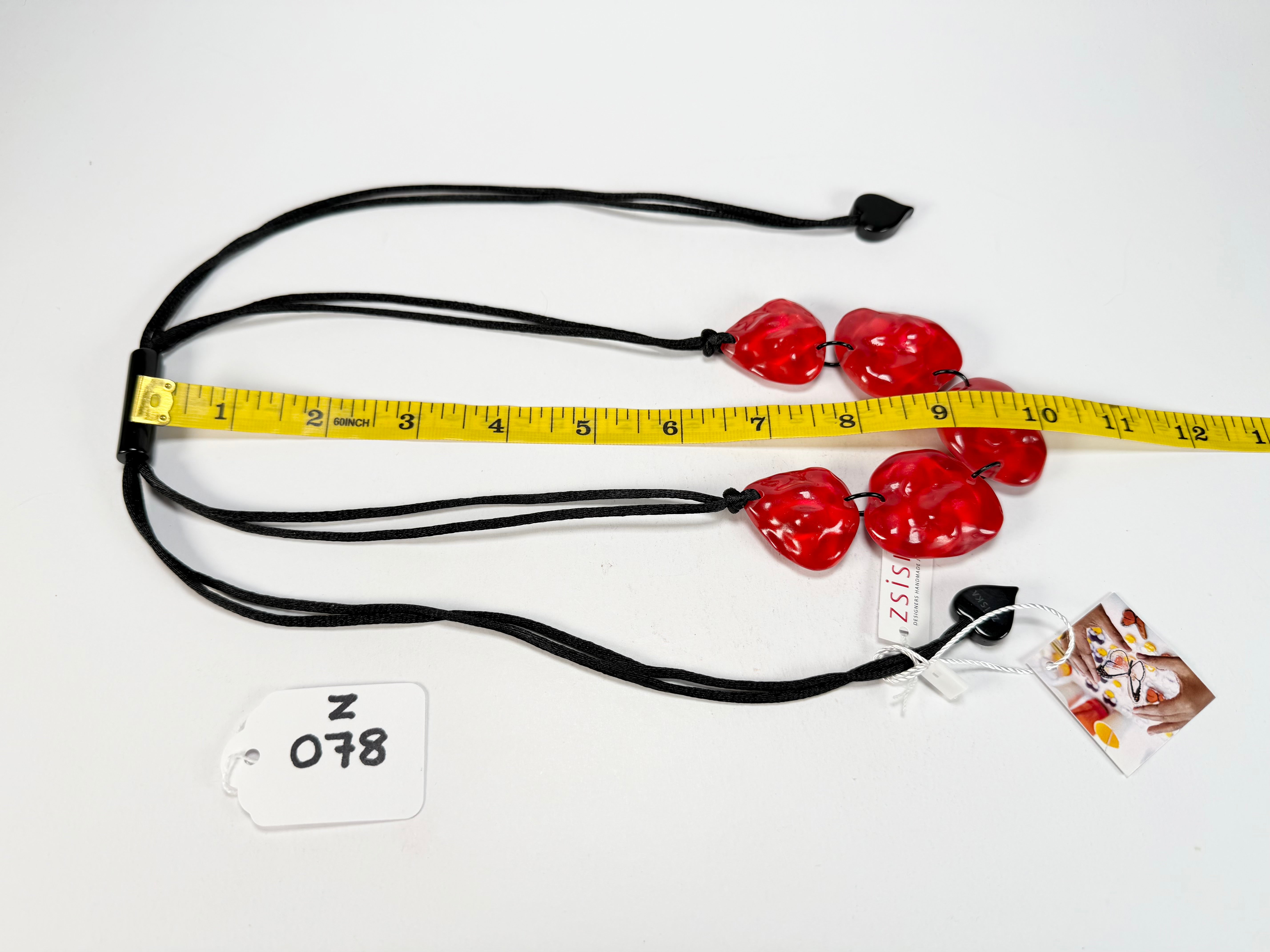 Zsiska - Gemma 5 Bead Red Resin Necklace ( 3450101REDDQ05 )