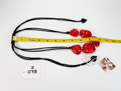 Zsiska - Gemma 5 Bead Red Resin Necklace ( 3450101REDDQ05 )