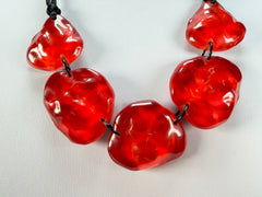 Zsiska - Gemma 5 Bead Red Resin Necklace ( 3450101REDDQ05 )
