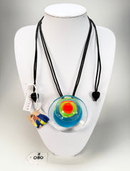 Zsiska - Flora "Prue Leith" Turquoise Single Bead Resin Necklace ( P070201FLO1100 )
