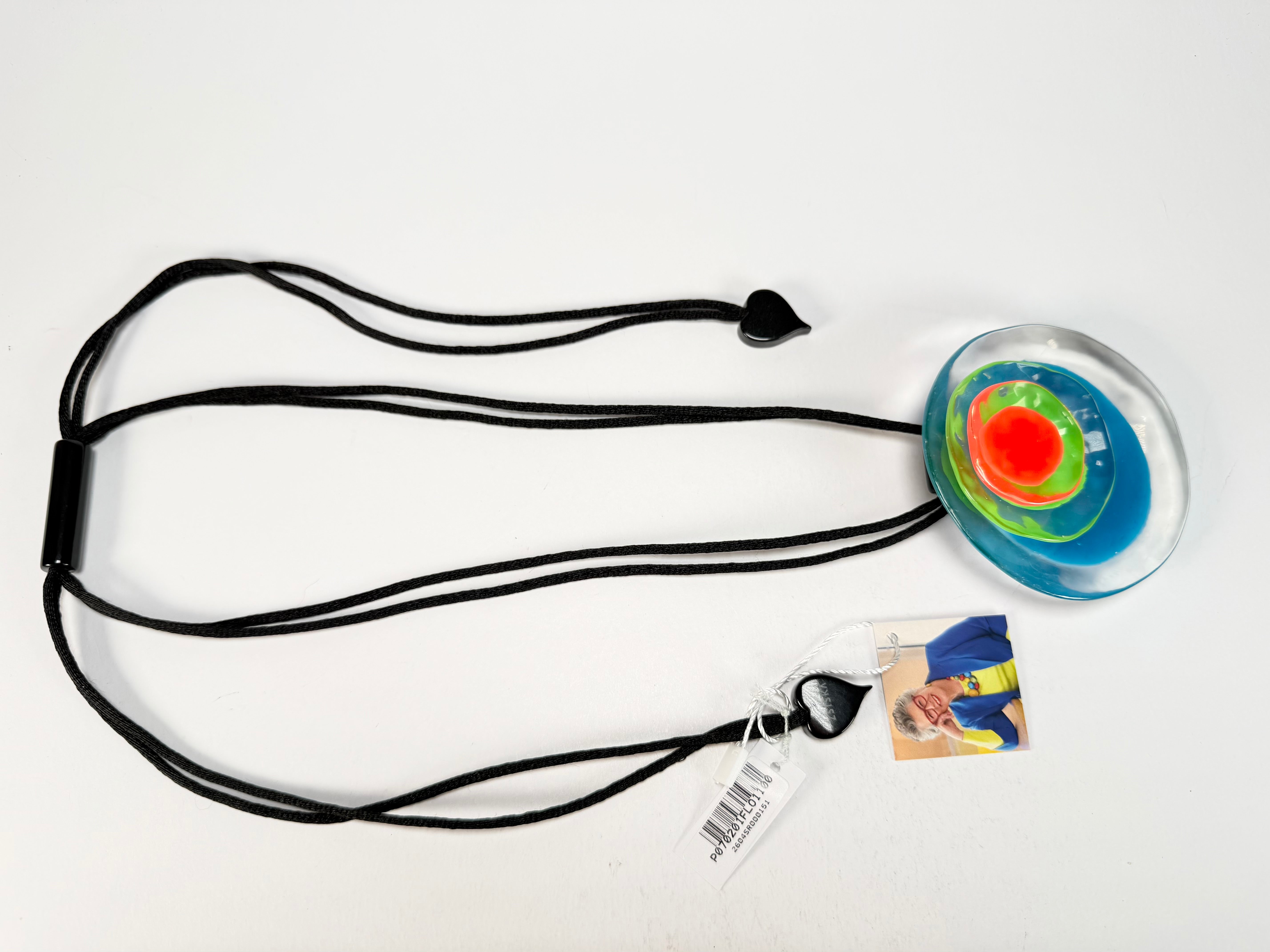 Zsiska - Flora "Prue Leith" Turquoise Single Bead Resin Necklace ( P070201FLO1100 )