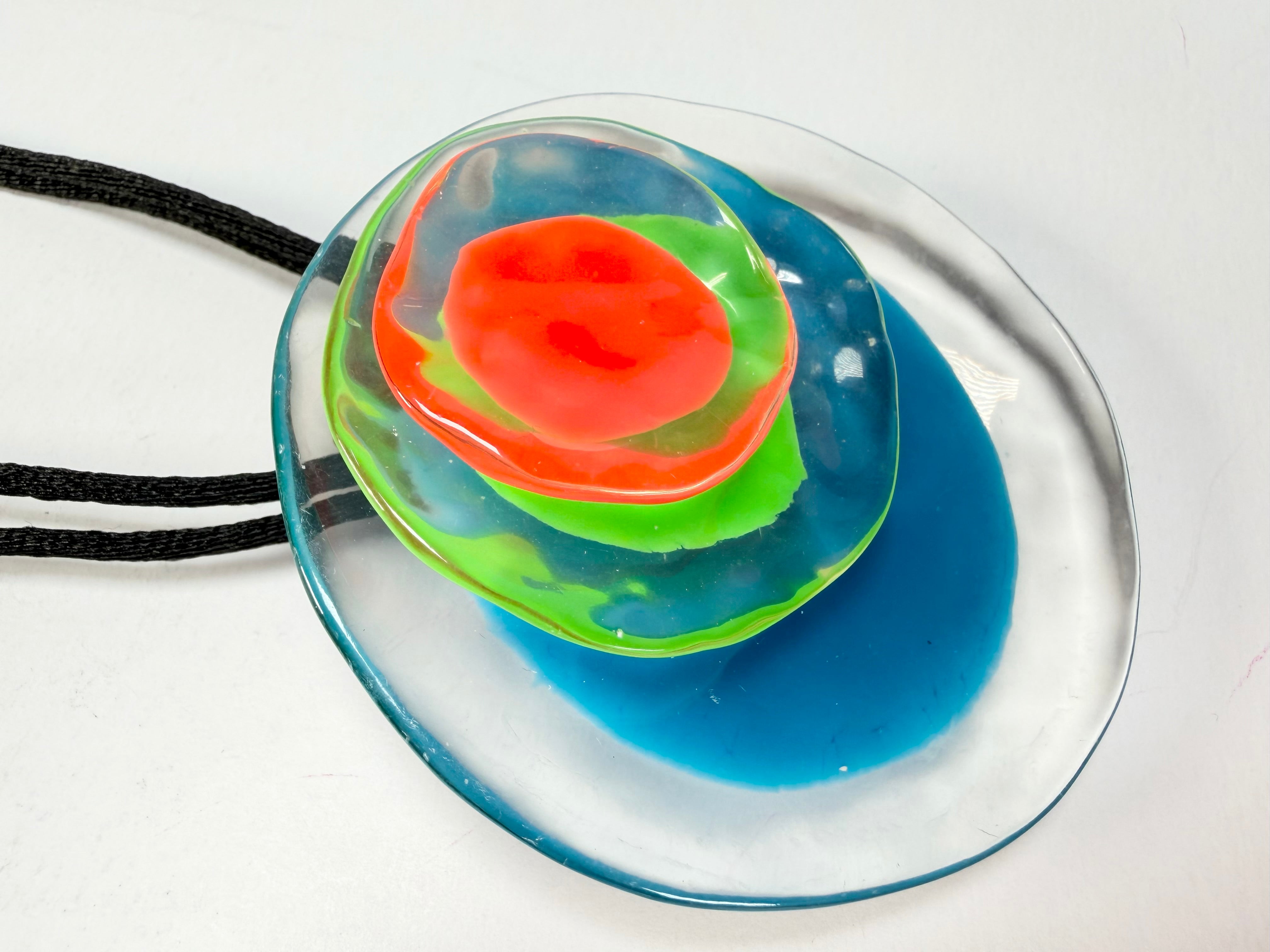 Zsiska - Flora "Prue Leith" Turquoise Single Bead Resin Necklace ( P070201FLO1100 )