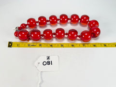 Zsiska - Colourful Beads 16 Large Bead Red Resin Necklace ( 0000000000 )