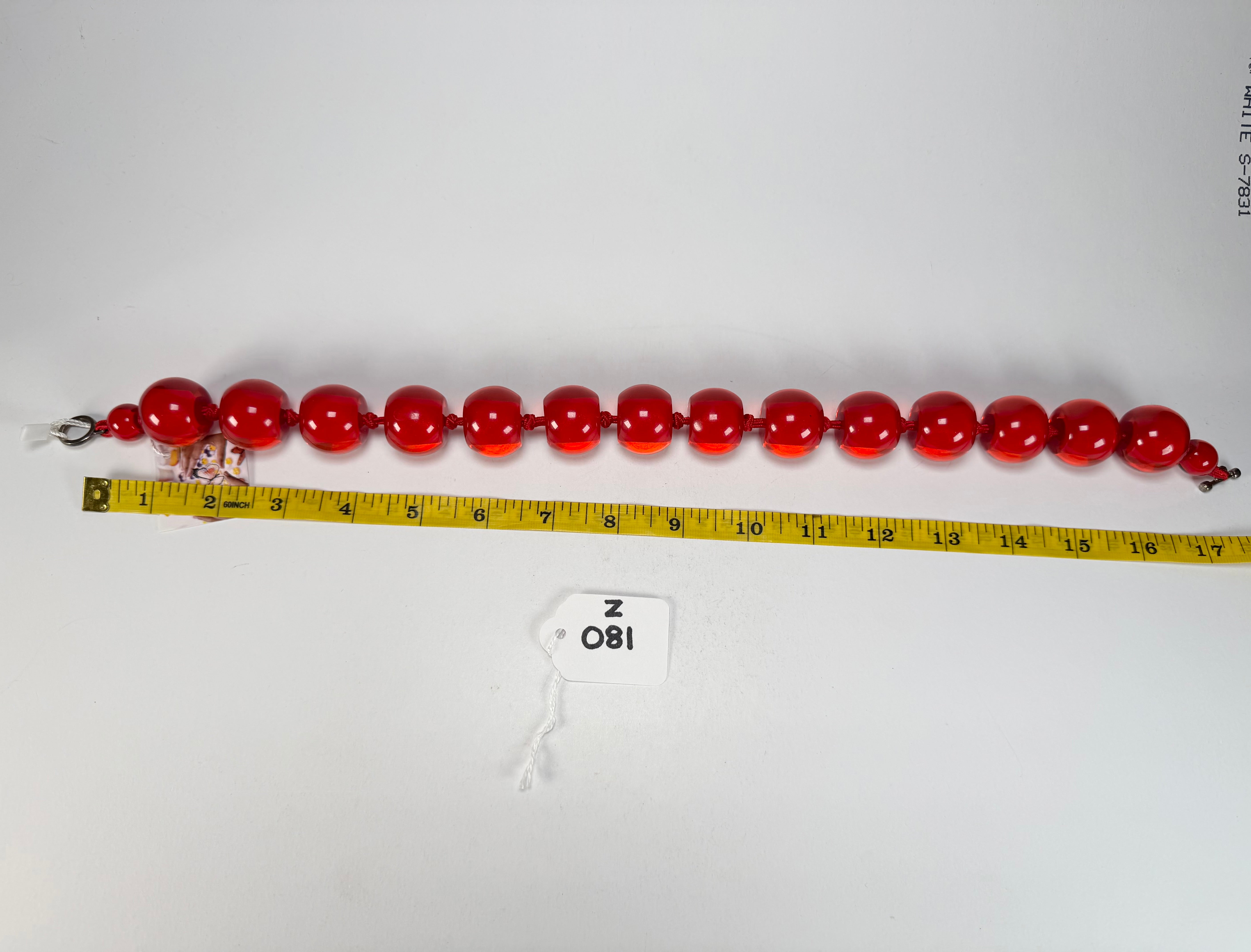 Zsiska - Colourful Beads 16 Large Bead Red Resin Necklace ( 0000000000 )