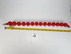 Zsiska - Colourful Beads 16 Large Bead Red Resin Necklace ( 0000000000 )