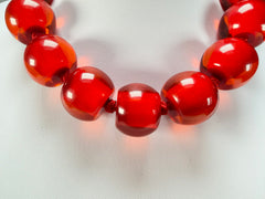 Zsiska - Colourful Beads 16 Large Bead Red Resin Necklace ( 0000000000 )