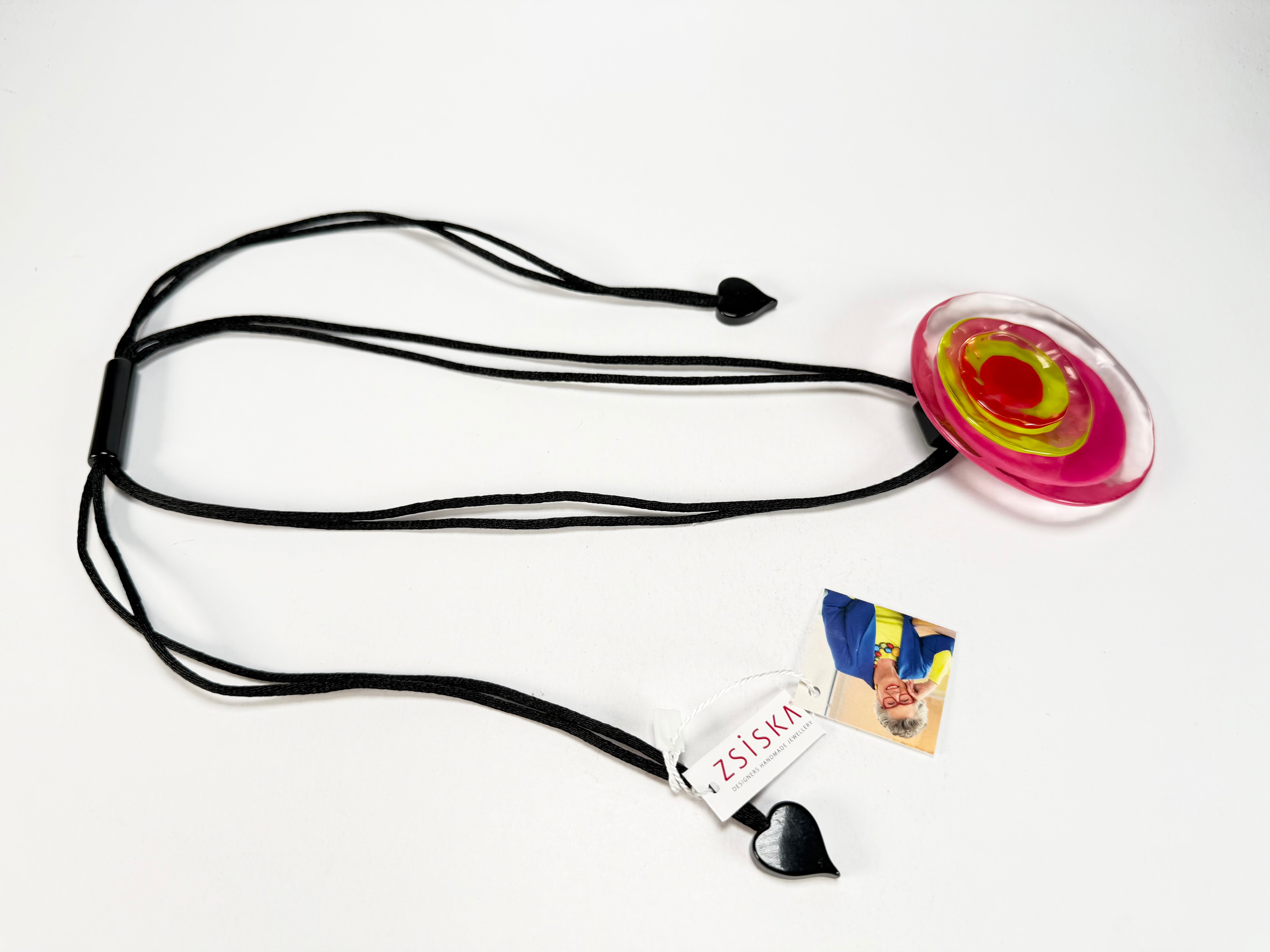Zsiska - Flora "Prue Leith" Pink Single Bead Resin Necklace ( P070201DOK1Q00 )