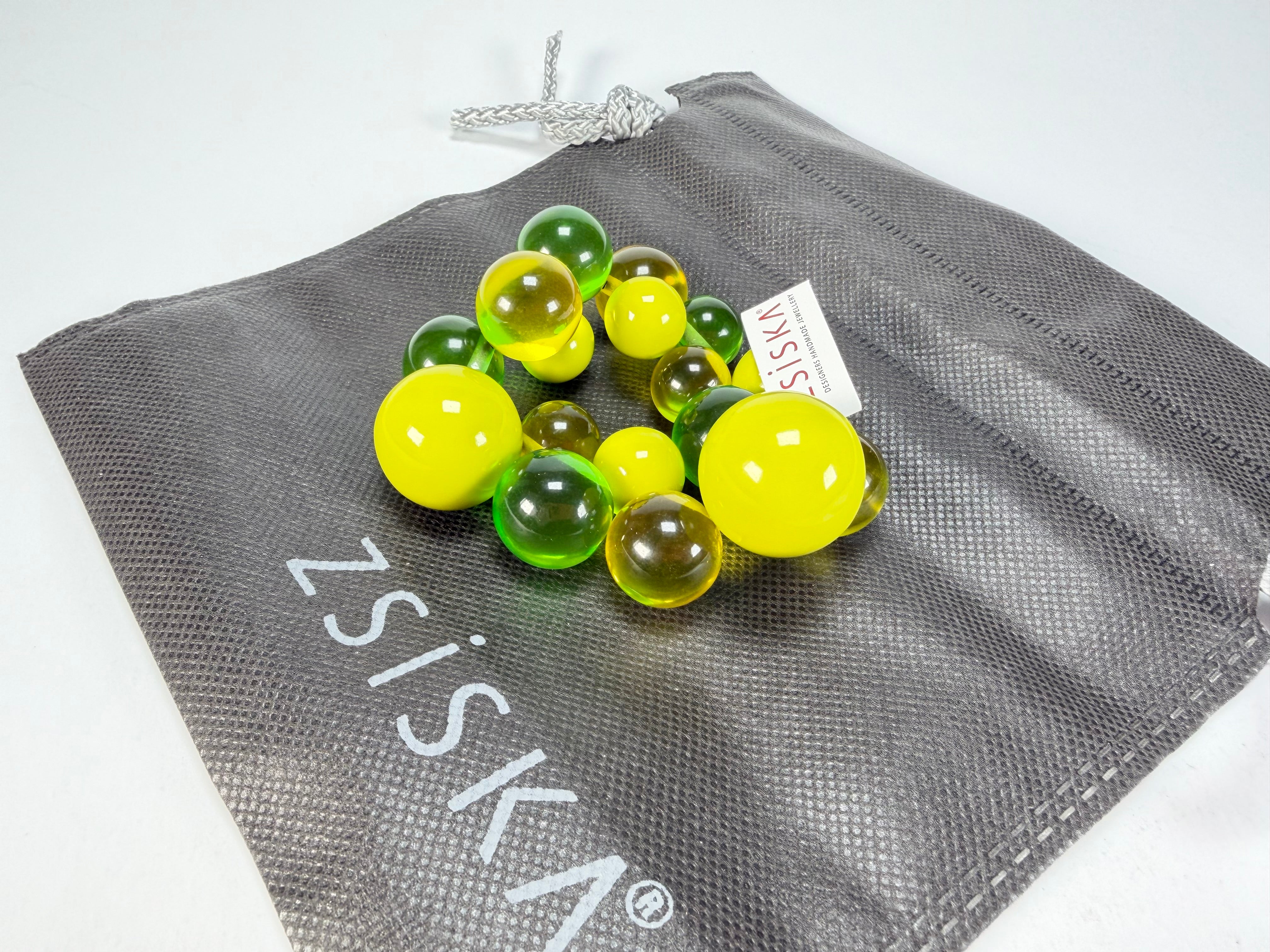 Zsiska - Baubles Yellow & Green Large Resin Bracelet ( P230301BAU2Q17L )