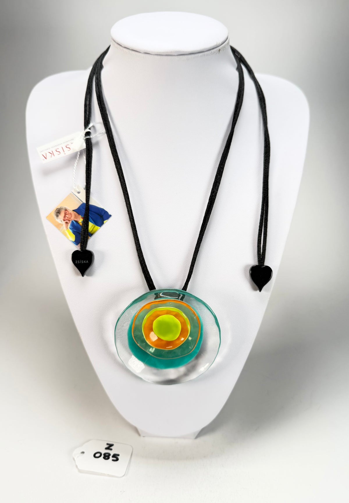 Zsiska - Flora "Prue Leith" Turquoise Single Bead Resin Necklace ( P070201FLO2Q00 )
