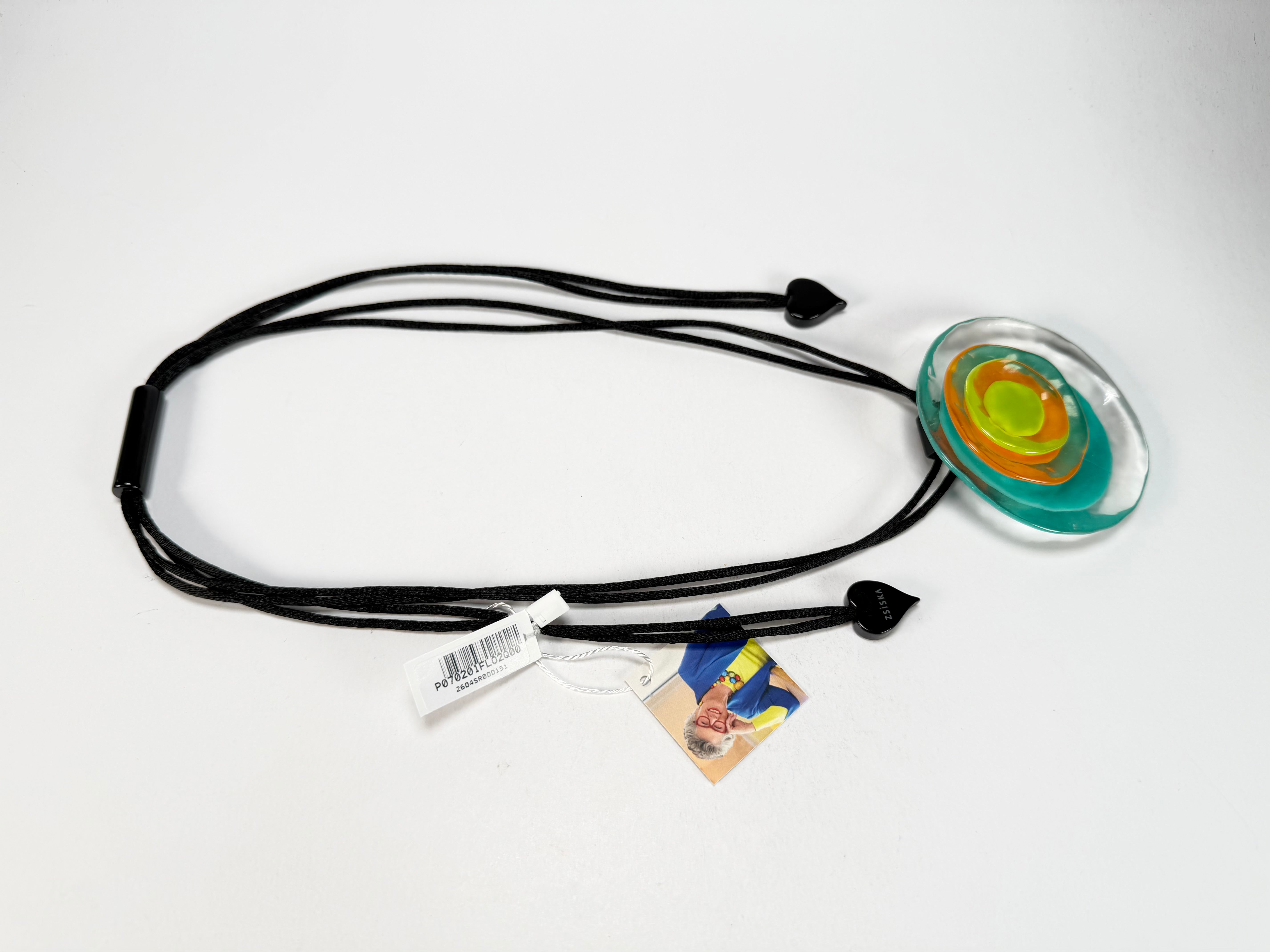 Zsiska - Flora "Prue Leith" Turquoise Single Bead Resin Necklace ( P070201FLO2Q00 )