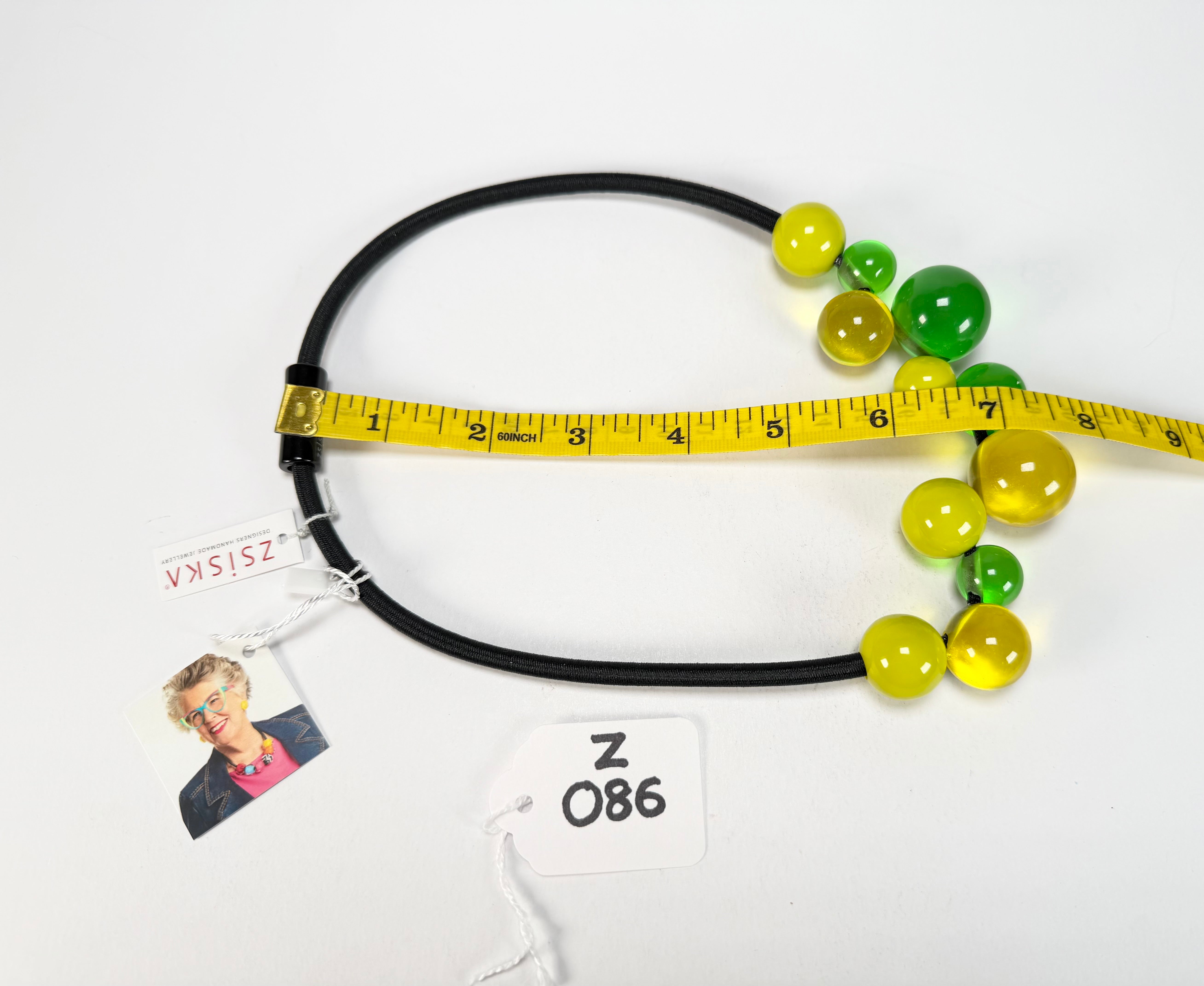 Zsiska - Baubles Yellow & Green 11 Bead Resin Necklace ( P230150BAU2Q11 )
