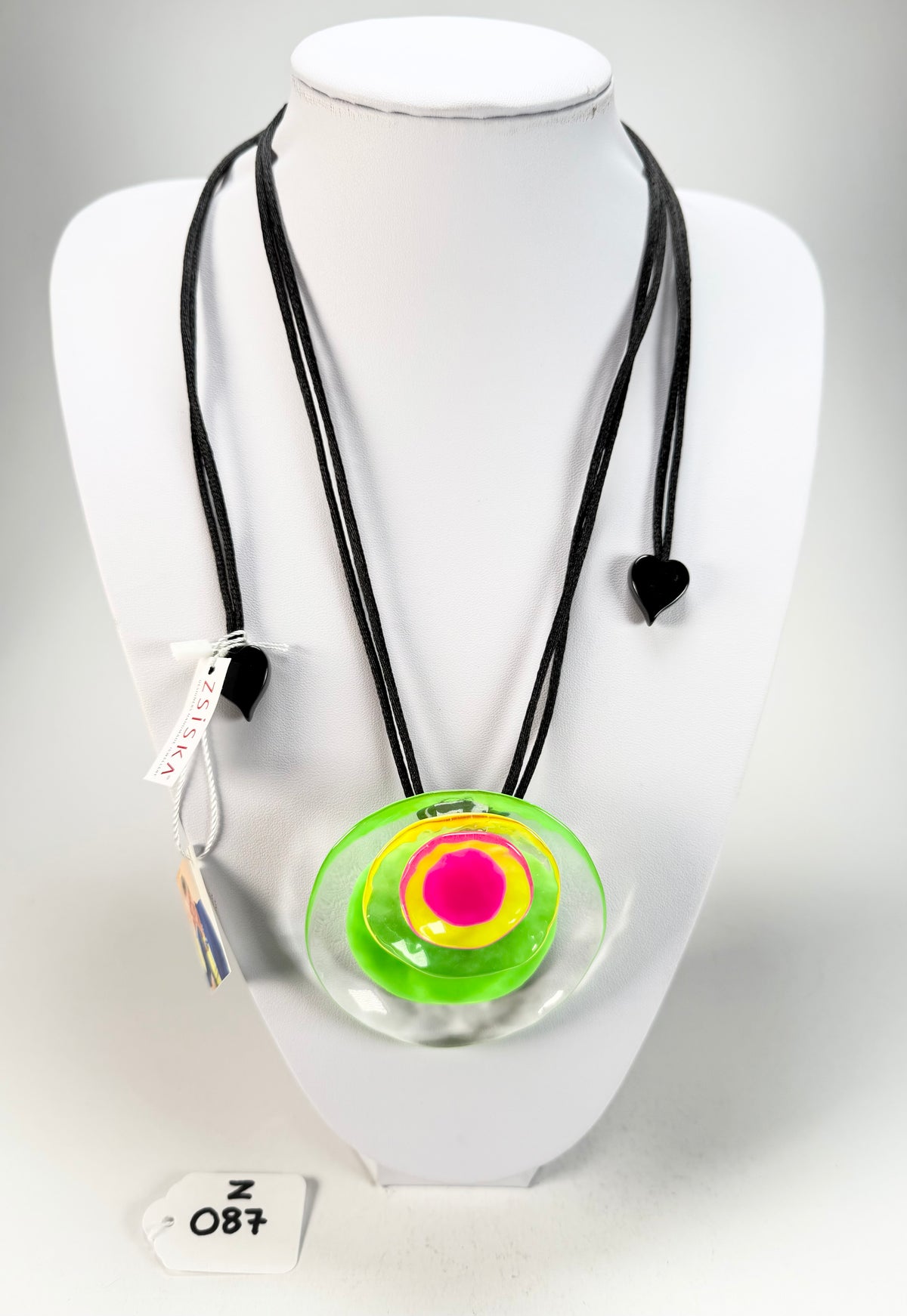 Zsiska - Flora "Prue Leith" Neon Green Single Bead Resin Necklace ( P070201FLO2Q00 )