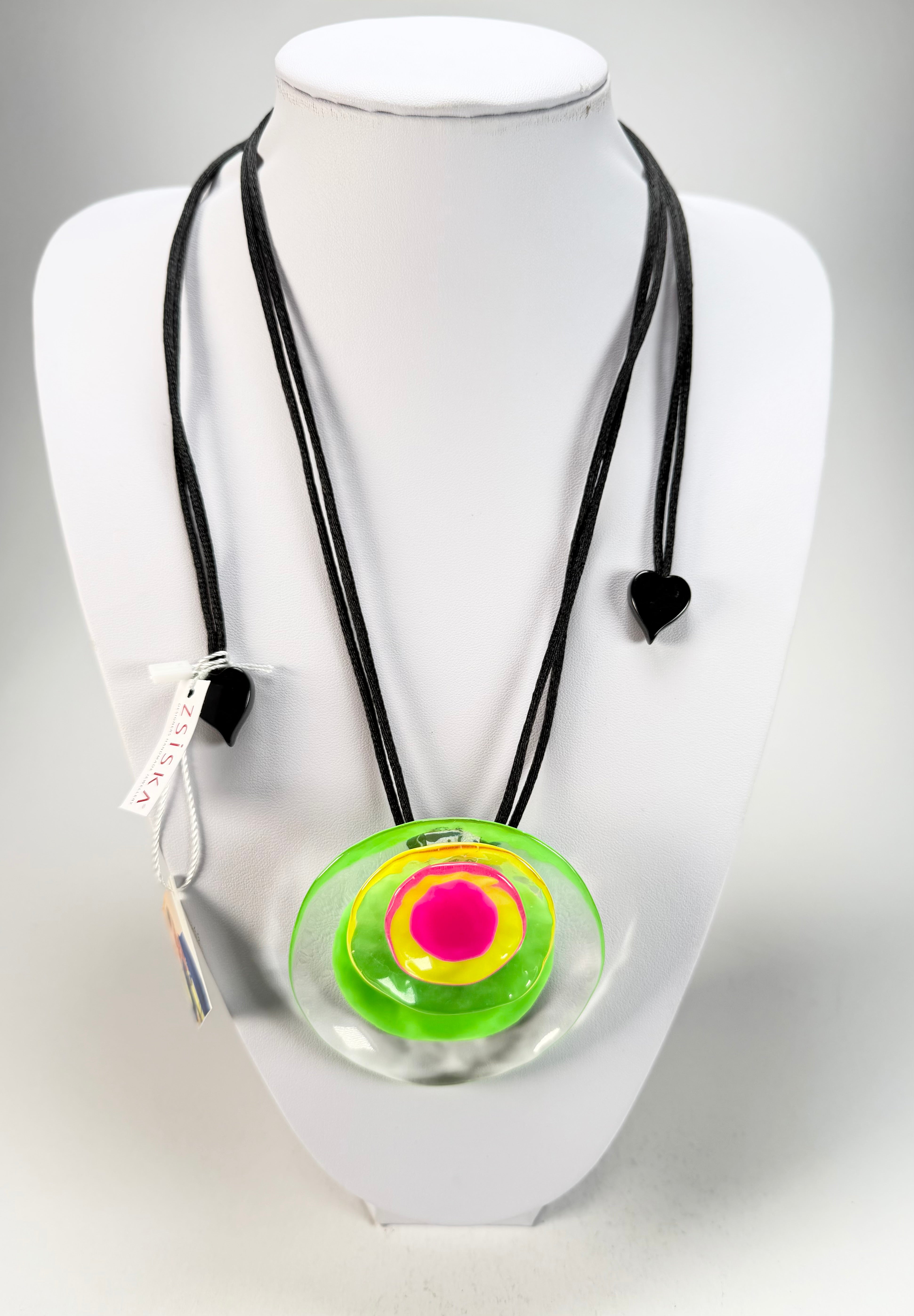 Zsiska - Flora "Prue Leith" Neon Green Single Bead Resin Necklace ( P070201FLO2Q00 )