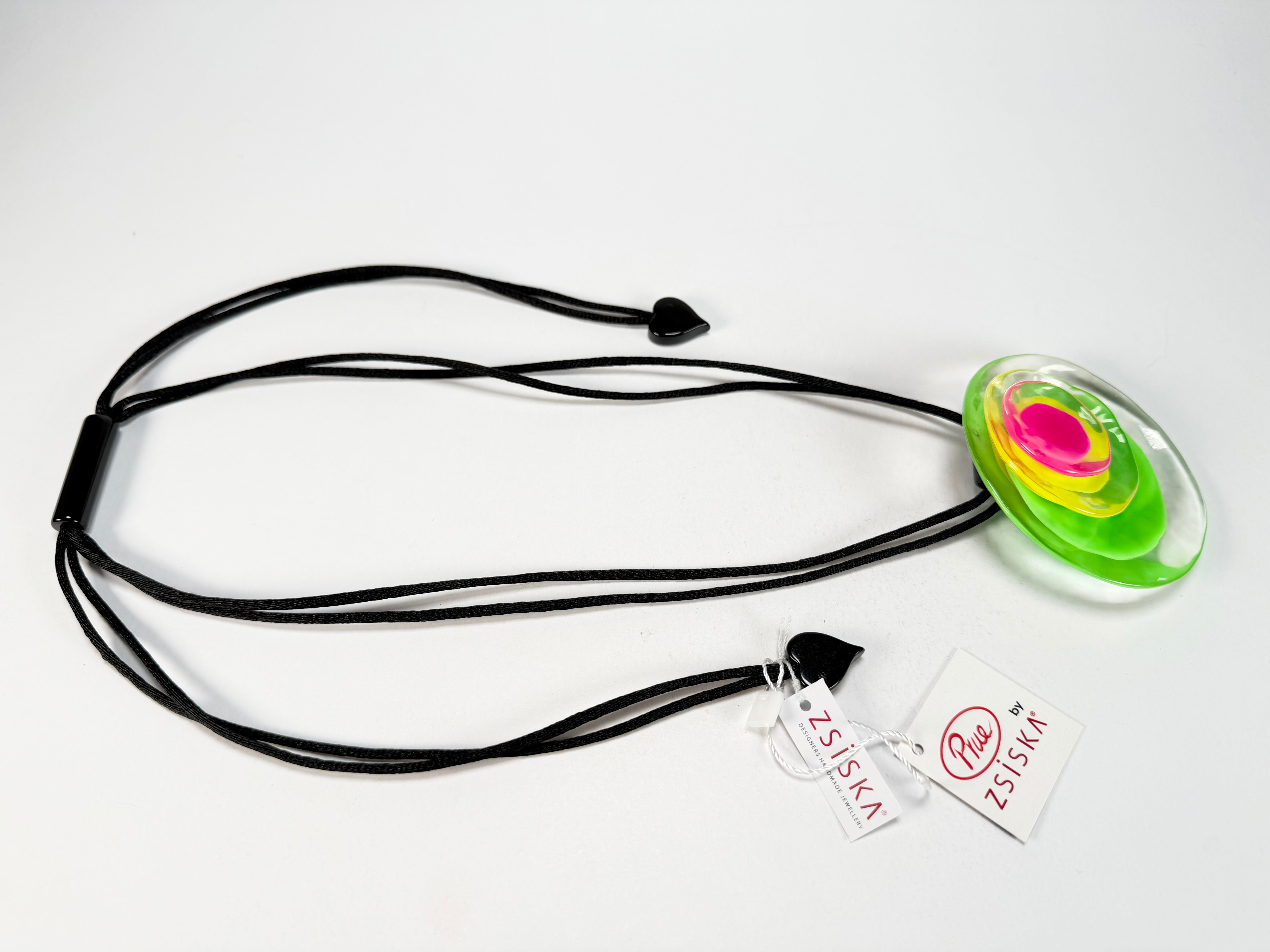Zsiska - Flora "Prue Leith" Neon Green Single Bead Resin Necklace ( P070201FLO2Q00 )