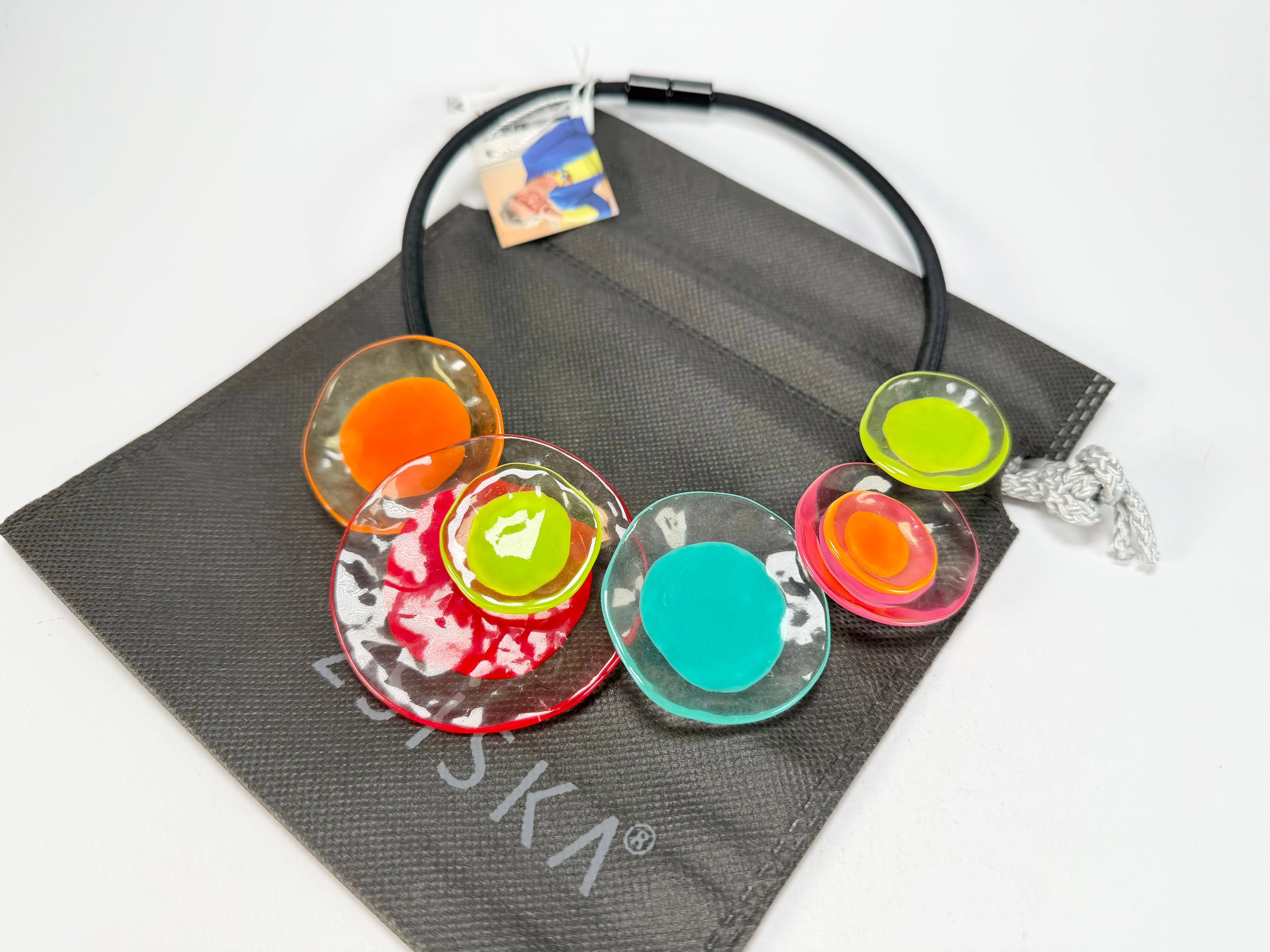 Zsiska - Flora "Prue Leith" Mix Colours 5 Bead Resin Necklace ( P070150MIXXQ05 )