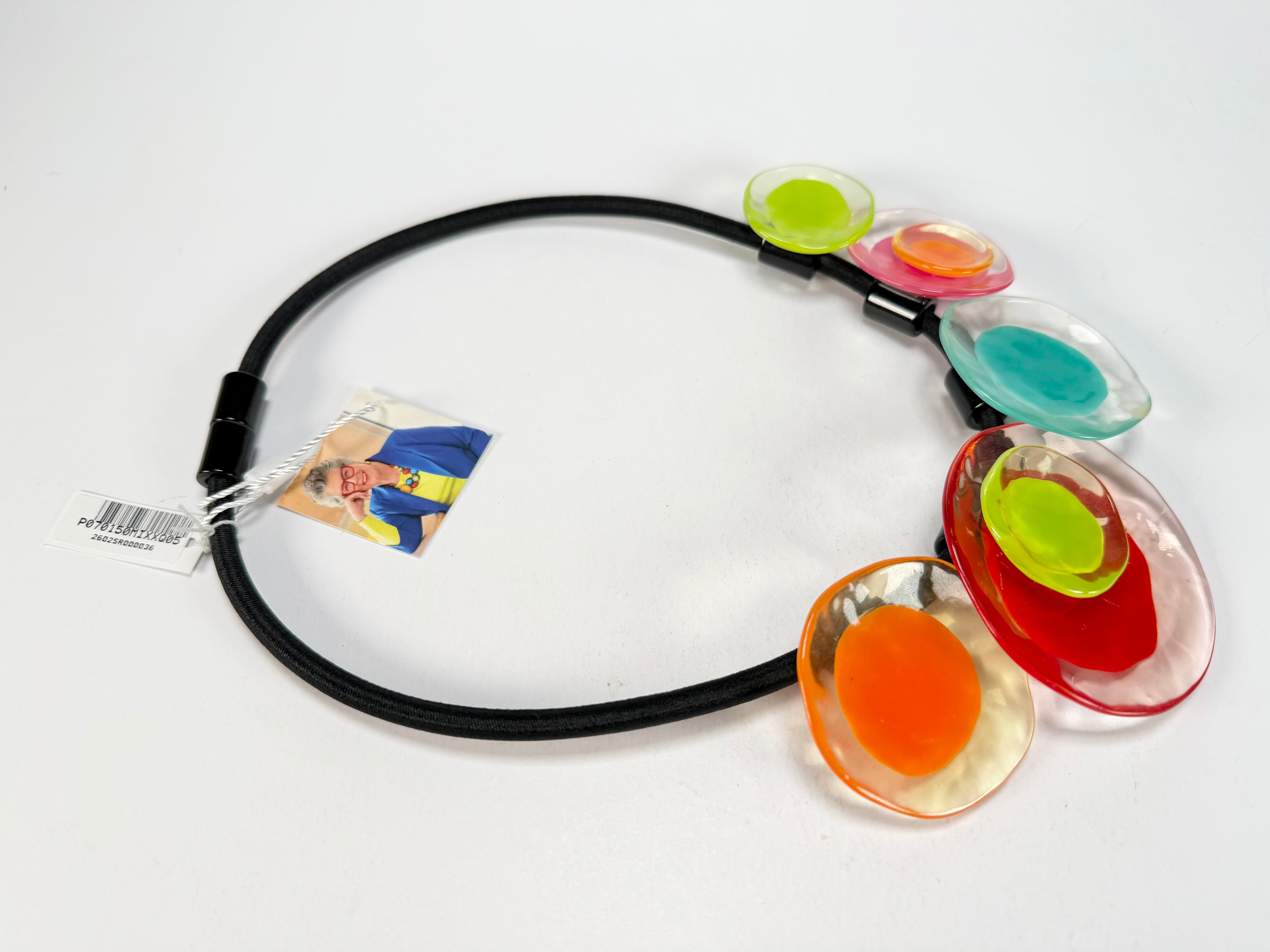 Zsiska - Flora "Prue Leith" Mix Colours 5 Bead Resin Necklace ( P070150MIXXQ05 )