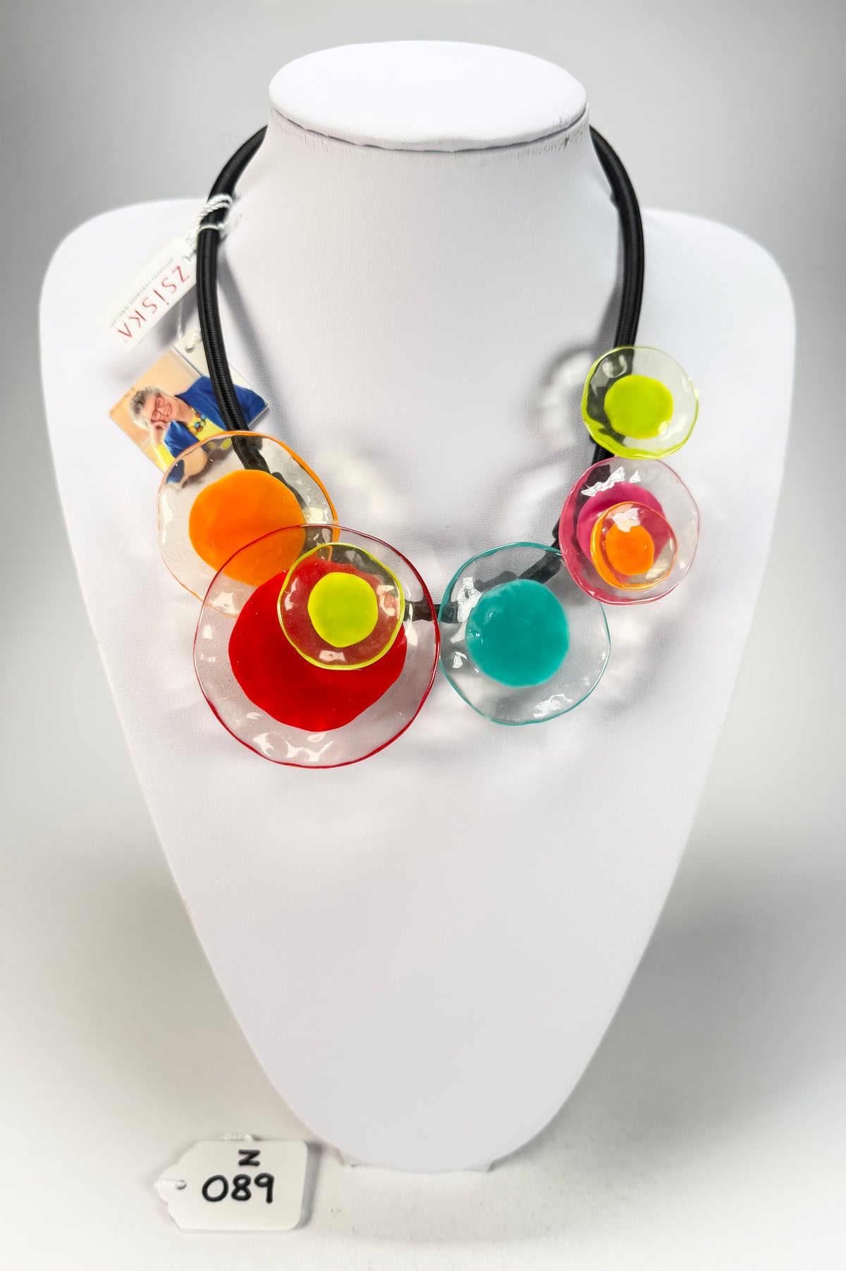 Zsiska - Flora "Prue Leith" Mix Colours 5 Bead Resin Necklace ( P070150MIXXQ05 )