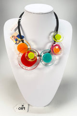 Zsiska - Flora "Prue Leith" Mix Colours 5 Bead Resin Necklace ( P070150MIXXQ05 )