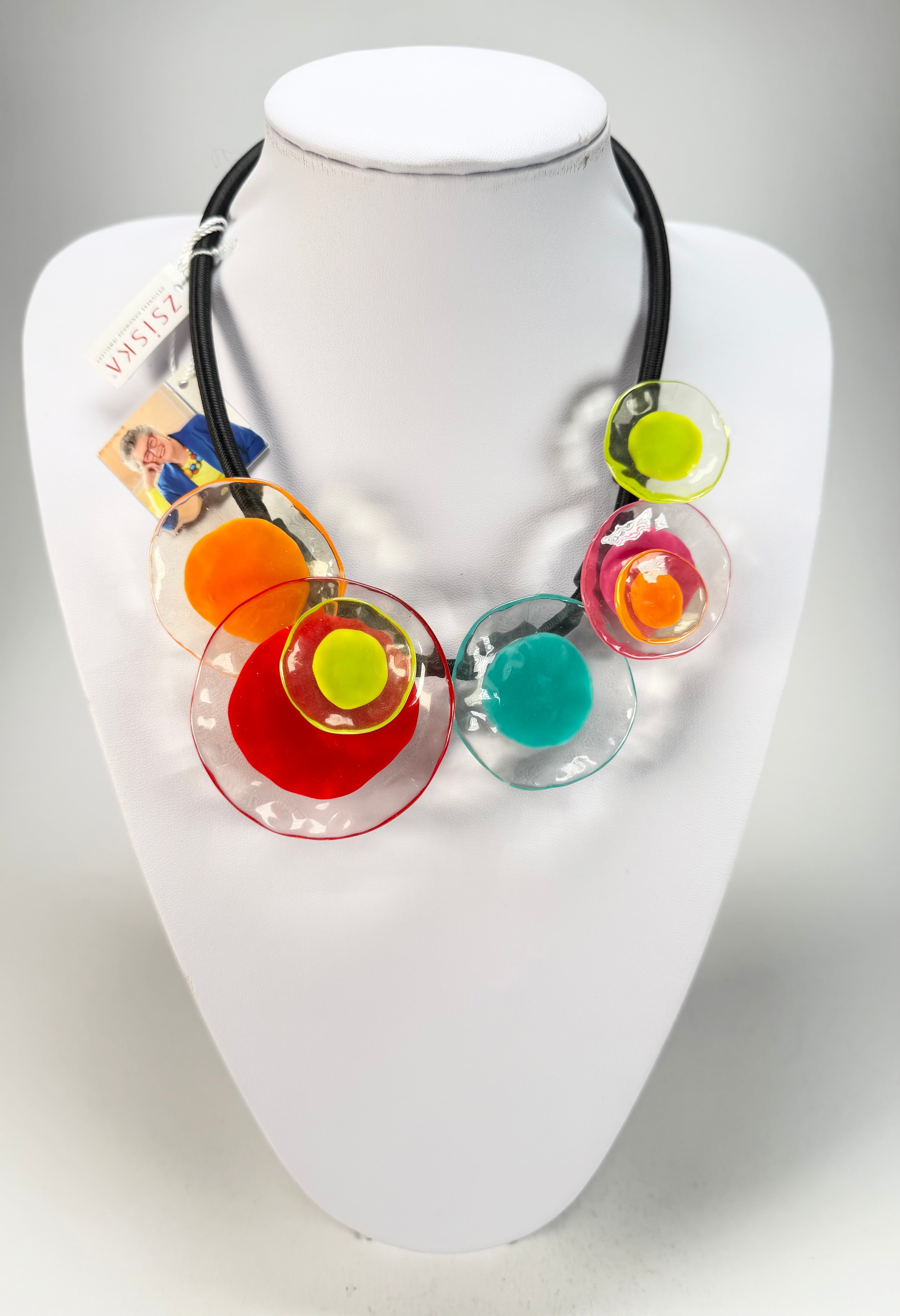 Zsiska - Flora "Prue Leith" Mix Colours 5 Bead Resin Necklace ( P070150MIXXQ05 )