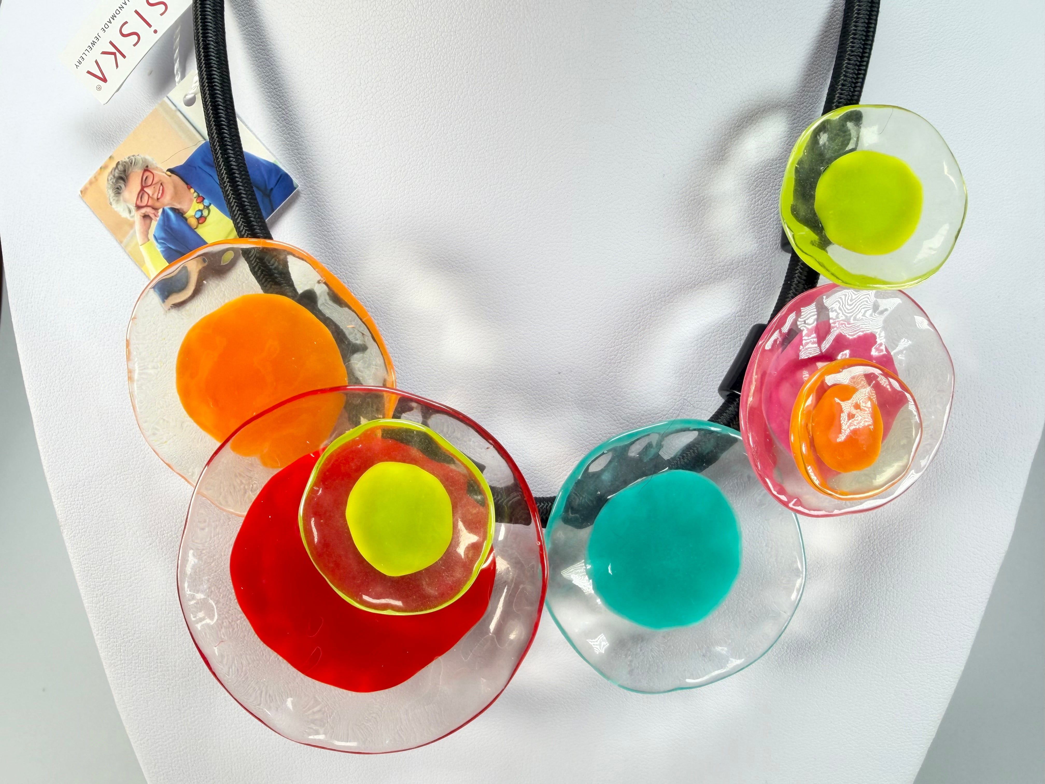 Zsiska - Flora "Prue Leith" Mix Colours 5 Bead Resin Necklace ( P070150MIXXQ05 )