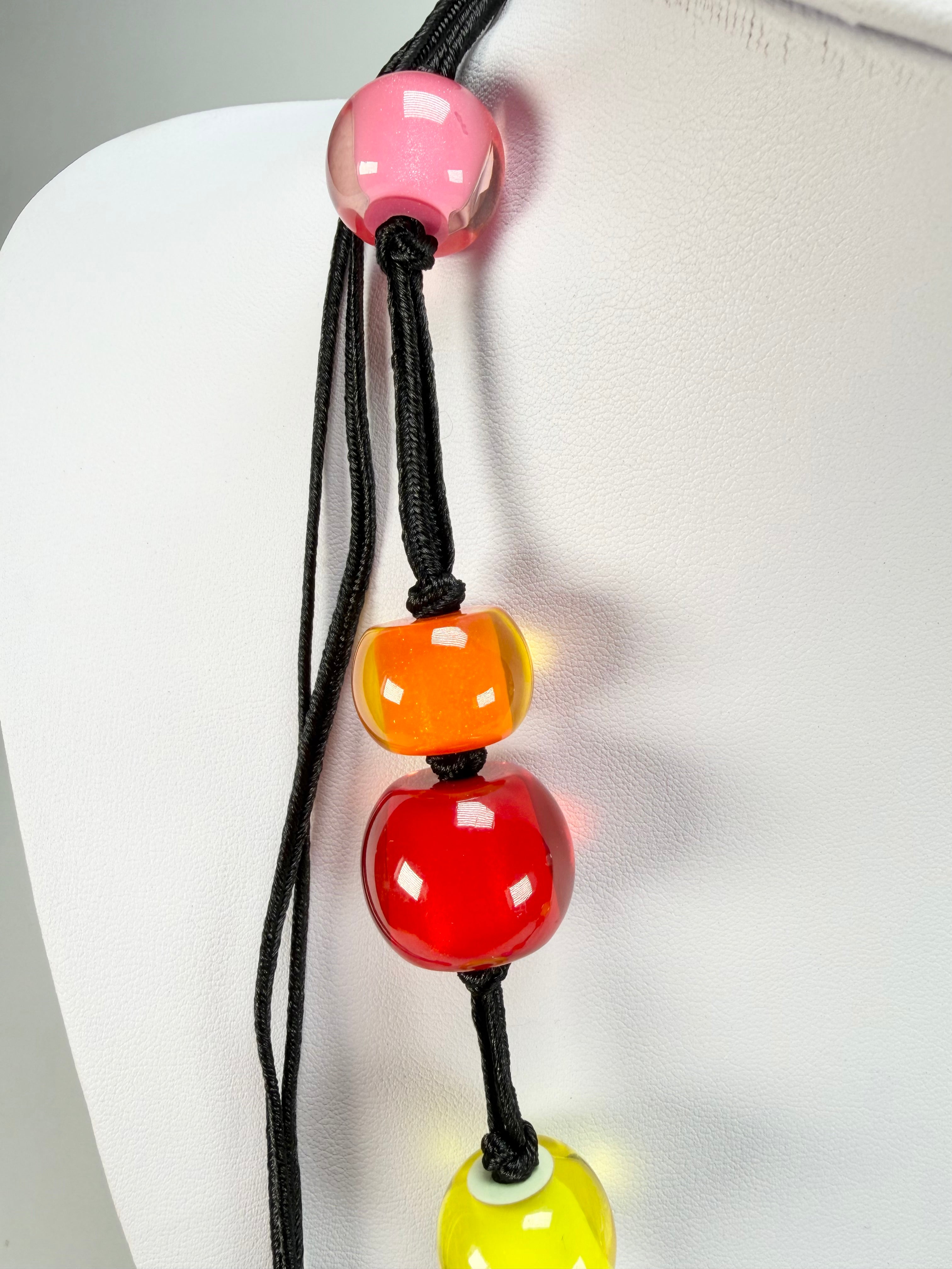 Zsiska - Colourful Beads 14 Medium Bead Spectrum Resin Necklace ( 40101440400Q14 )