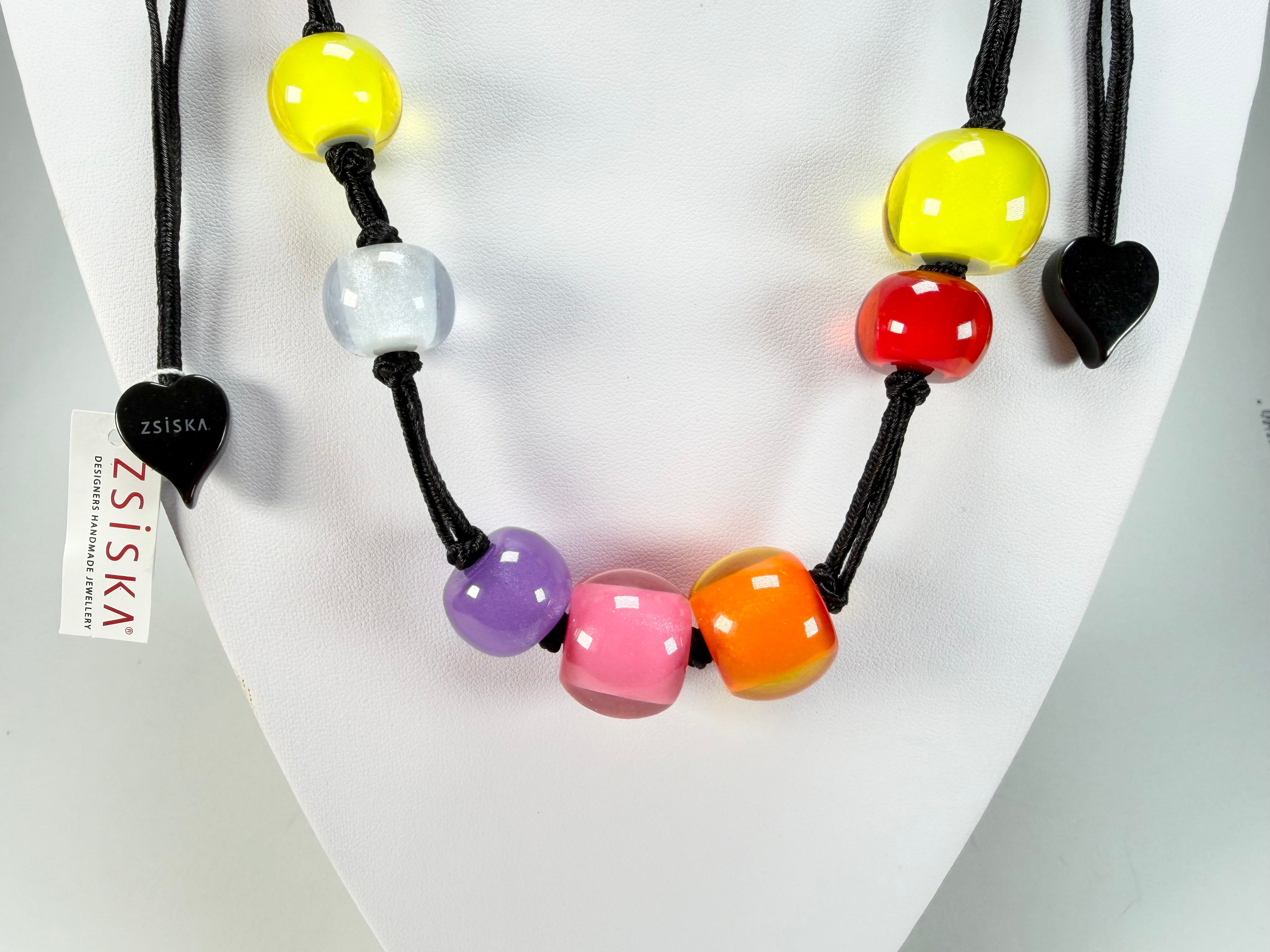 Zsiska - Colourful Beads 14 Medium Bead Spectrum Resin Necklace ( 40101440400Q14 )