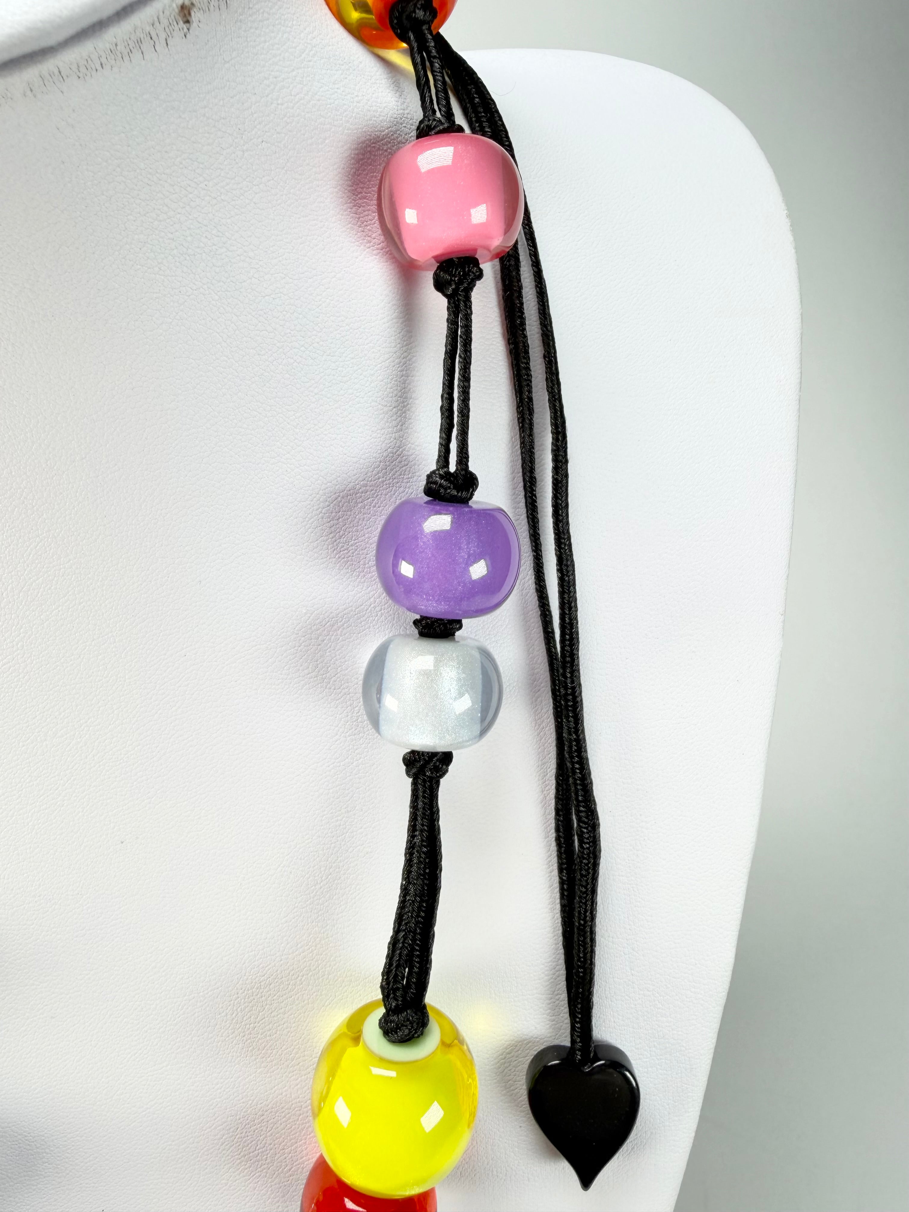 Zsiska - Colourful Beads 14 Medium Bead Spectrum Resin Necklace ( 40101440400Q14 )