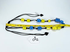 Zsiska - Colourful Beads & Cubes 14 Medium Bead Yellow & Blue Resin Necklace ( 60101230933Q14 )