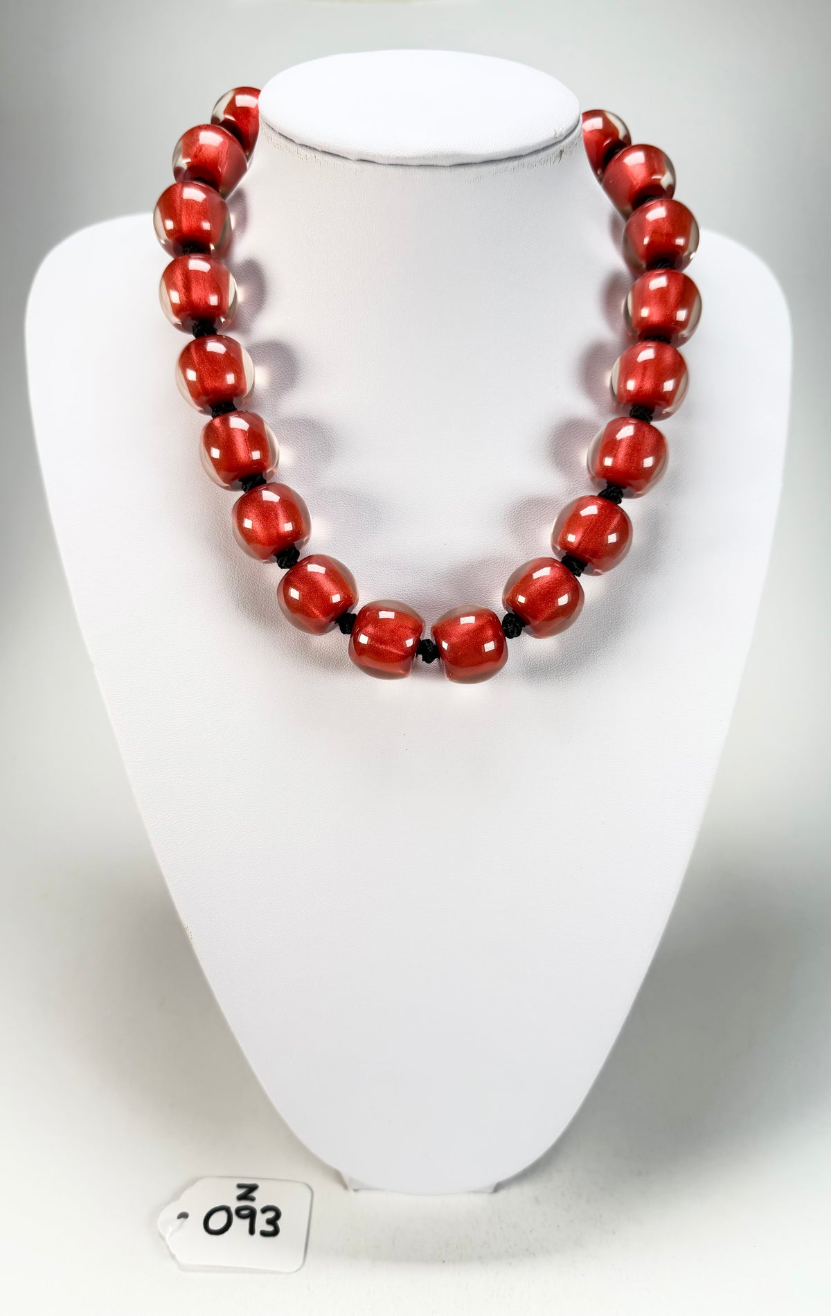Zsiska - Colourful Beads 20 Bead Red Resin Necklace ( 40101319132Q20 )