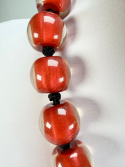 Zsiska - Colourful Beads 20 Bead Red Resin Necklace ( 40101319132Q20 )
