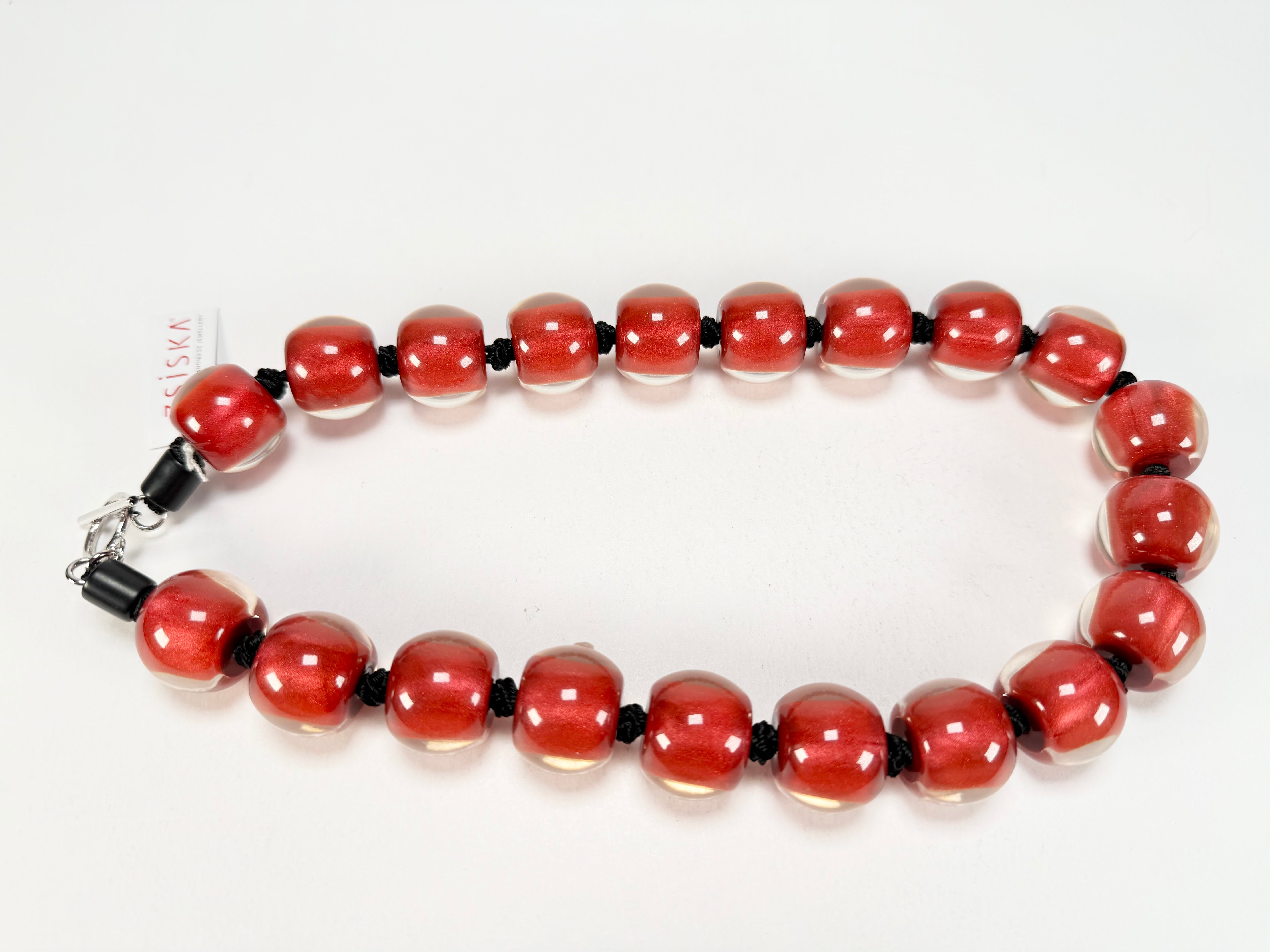 Zsiska - Colourful Beads 20 Bead Red Resin Necklace ( 40101319132Q20 )