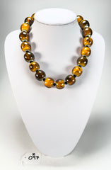 Zsiska - Colourful Beads 20 Bead Marble Tortoiseshell Resin Necklace ( 4010117MTORQ20 )