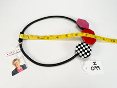 Zsiska - Checkmate "Prue Leith" Crimson & Rose 3 Bead Resin Necklace ( P220150REPIQ03 )