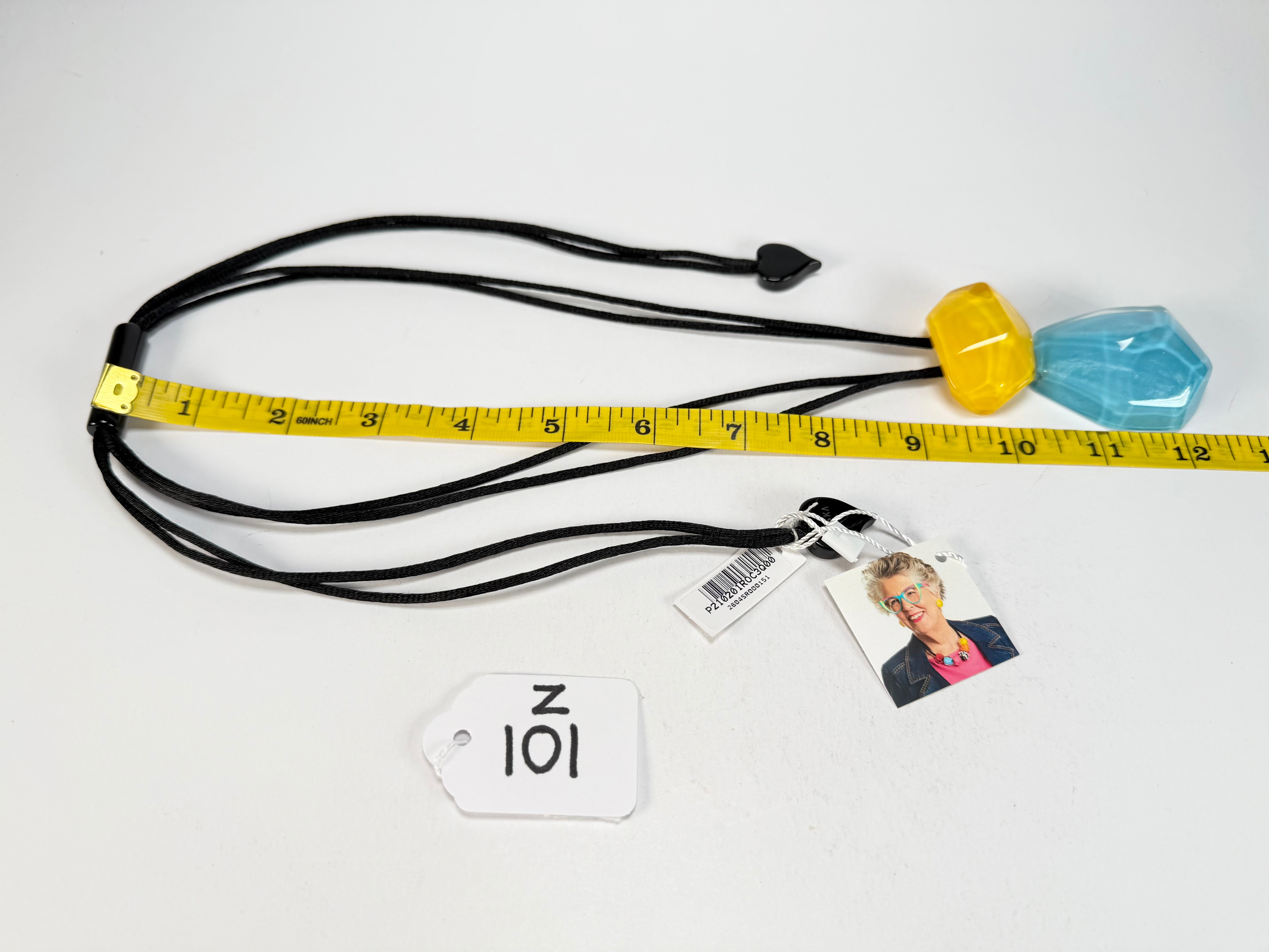 Zsiska - Rock Candy Yellow & Turquoise 2 Bead Resin Necklace ( P210201ROC3Q00 )