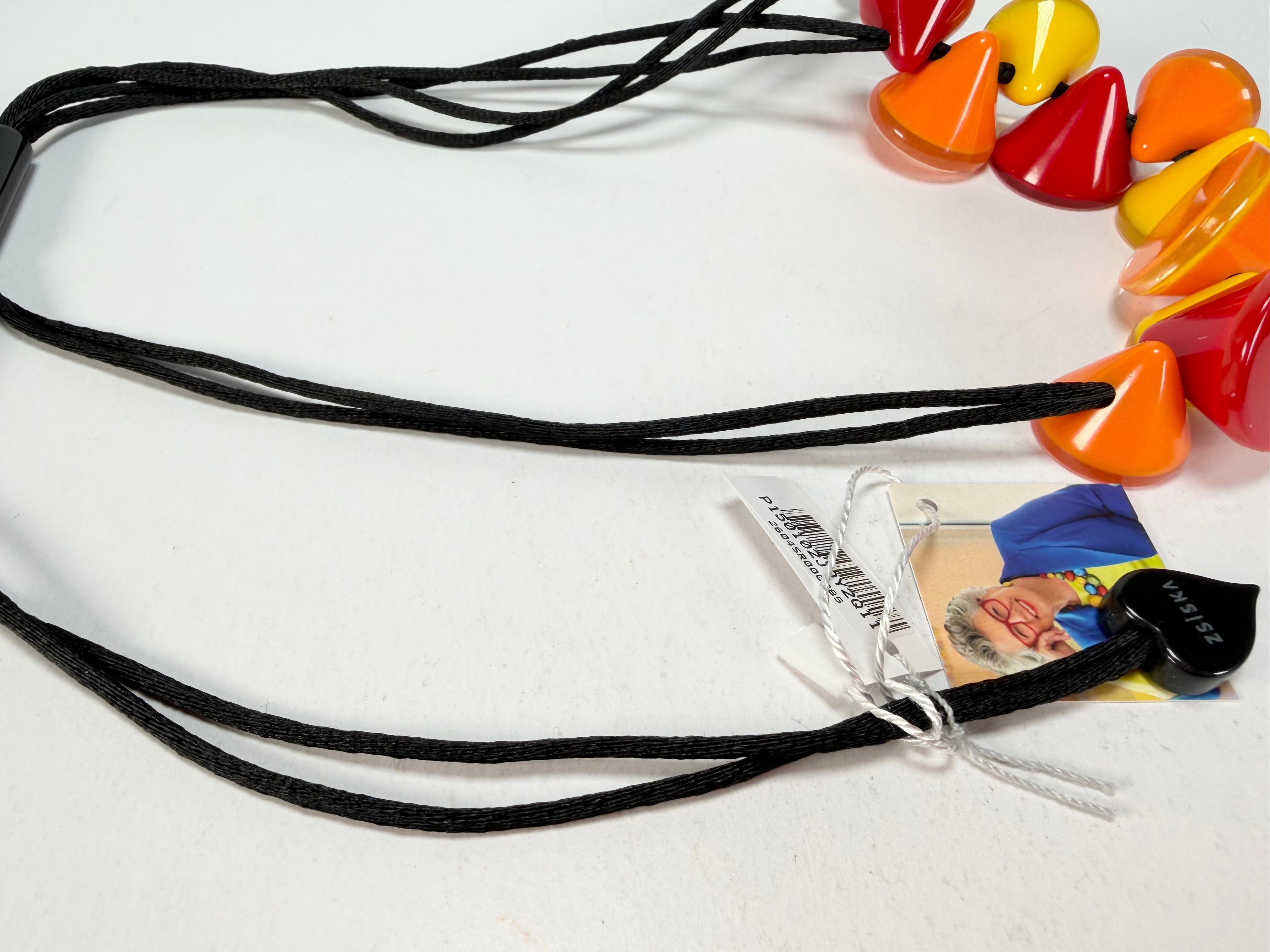 Zsiska - Joy 11 Bead Warm Colours Resin Necklace ( P150102JOY2Q11 )
