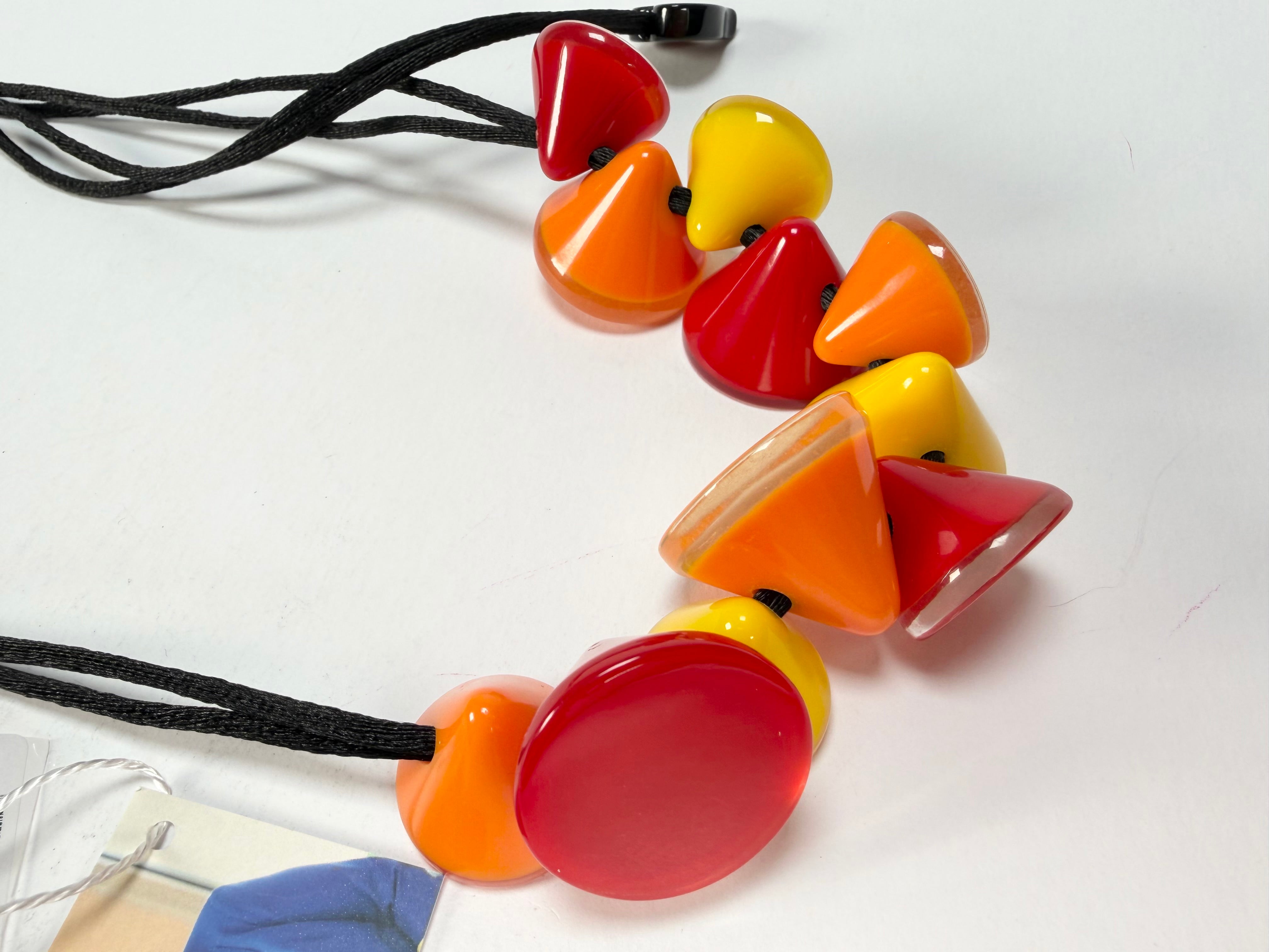 Zsiska - Joy 11 Bead Warm Colours Resin Necklace ( P150102JOY2Q11 )
